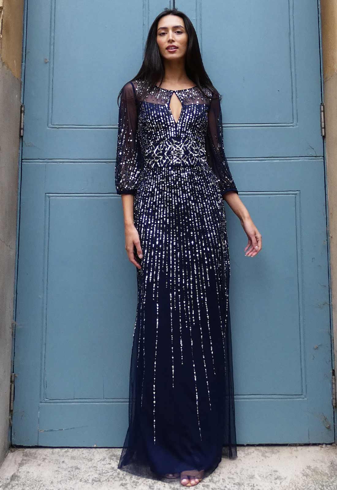 Raishma Couture Navy Ambretta Gown-0