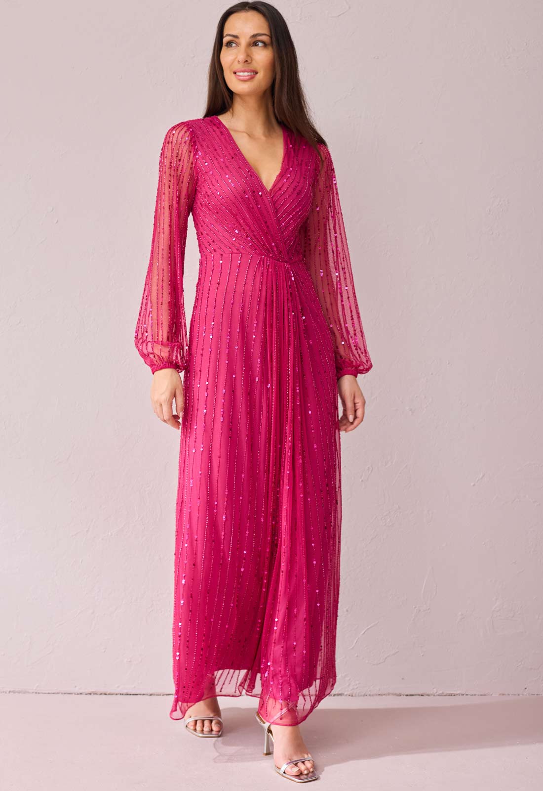 pink Samantha Jane wedding guest