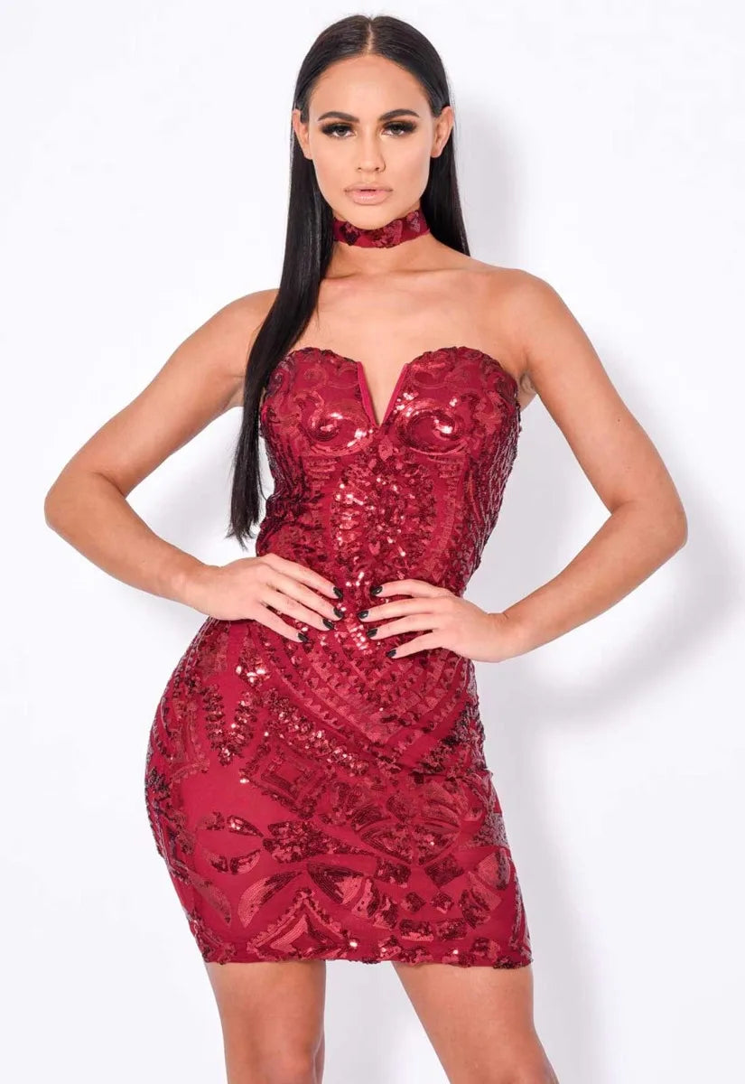 NAZZ Collection Red Aphrodite Mini Dress
