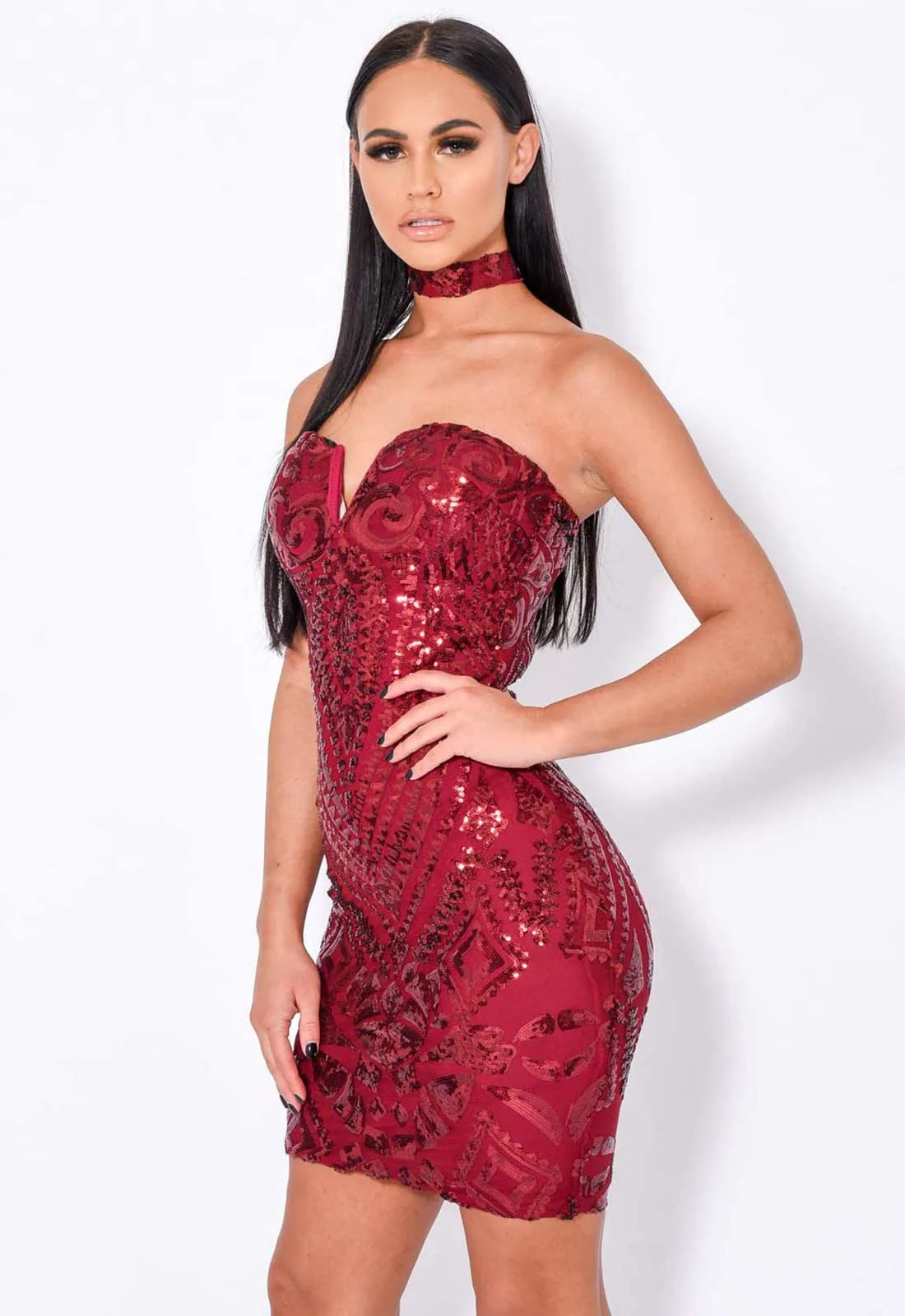NAZZ Collection Red Aphrodite Mini Dress-82593