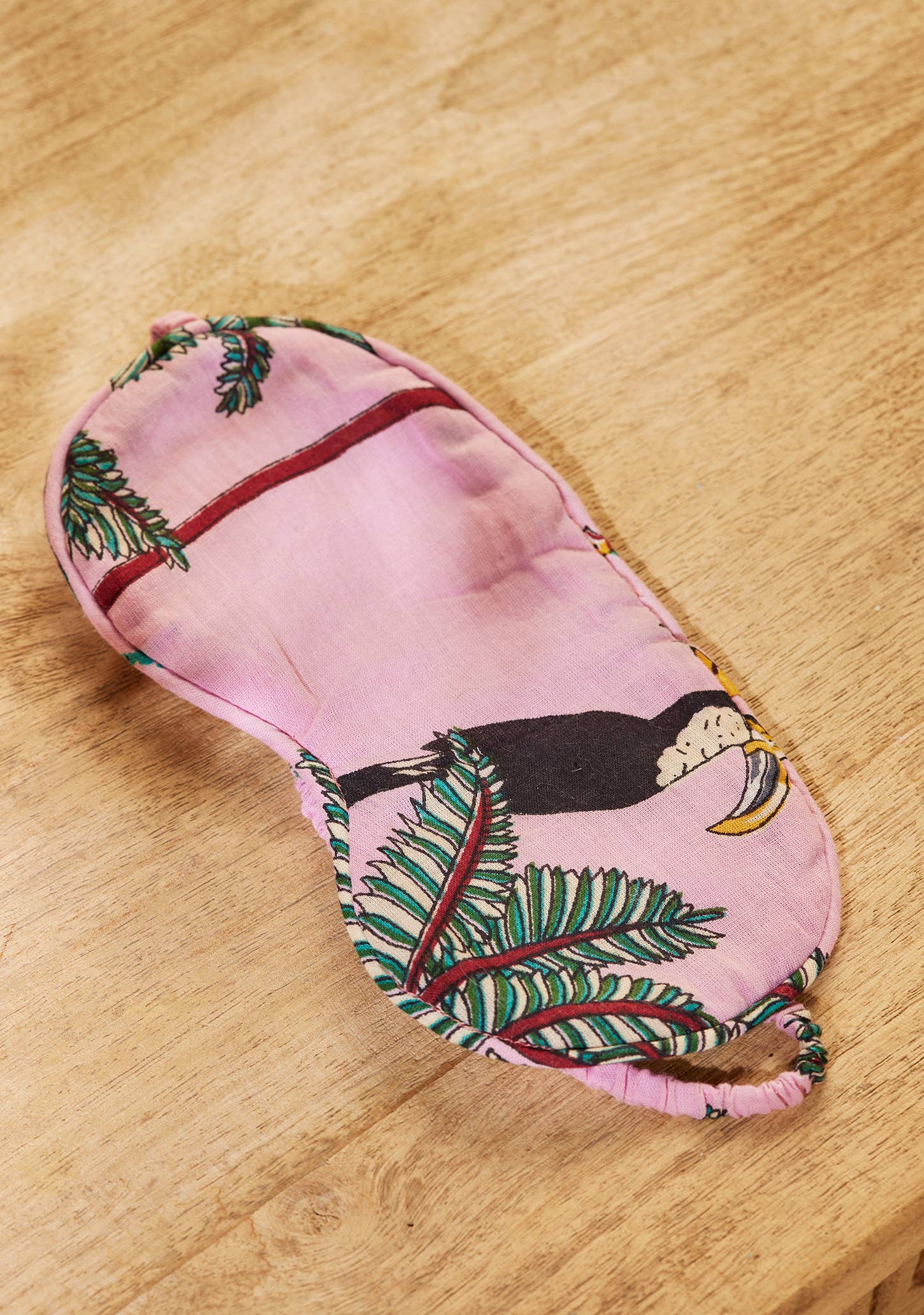Soul Of Sita Jungle Print Eye Mask: Jade, Blue And White