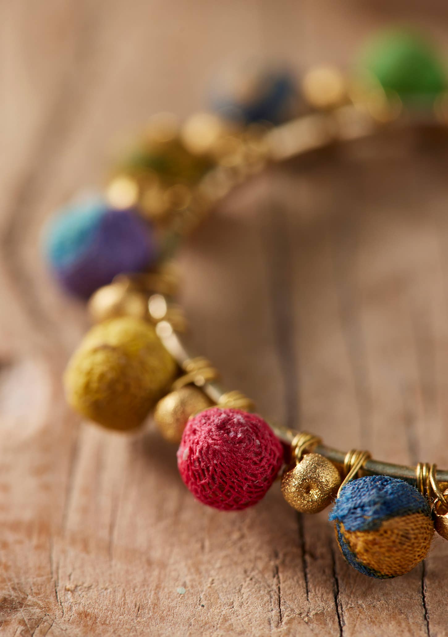 Soul Of Sita Recycled Sari Bead Hoop Earrings