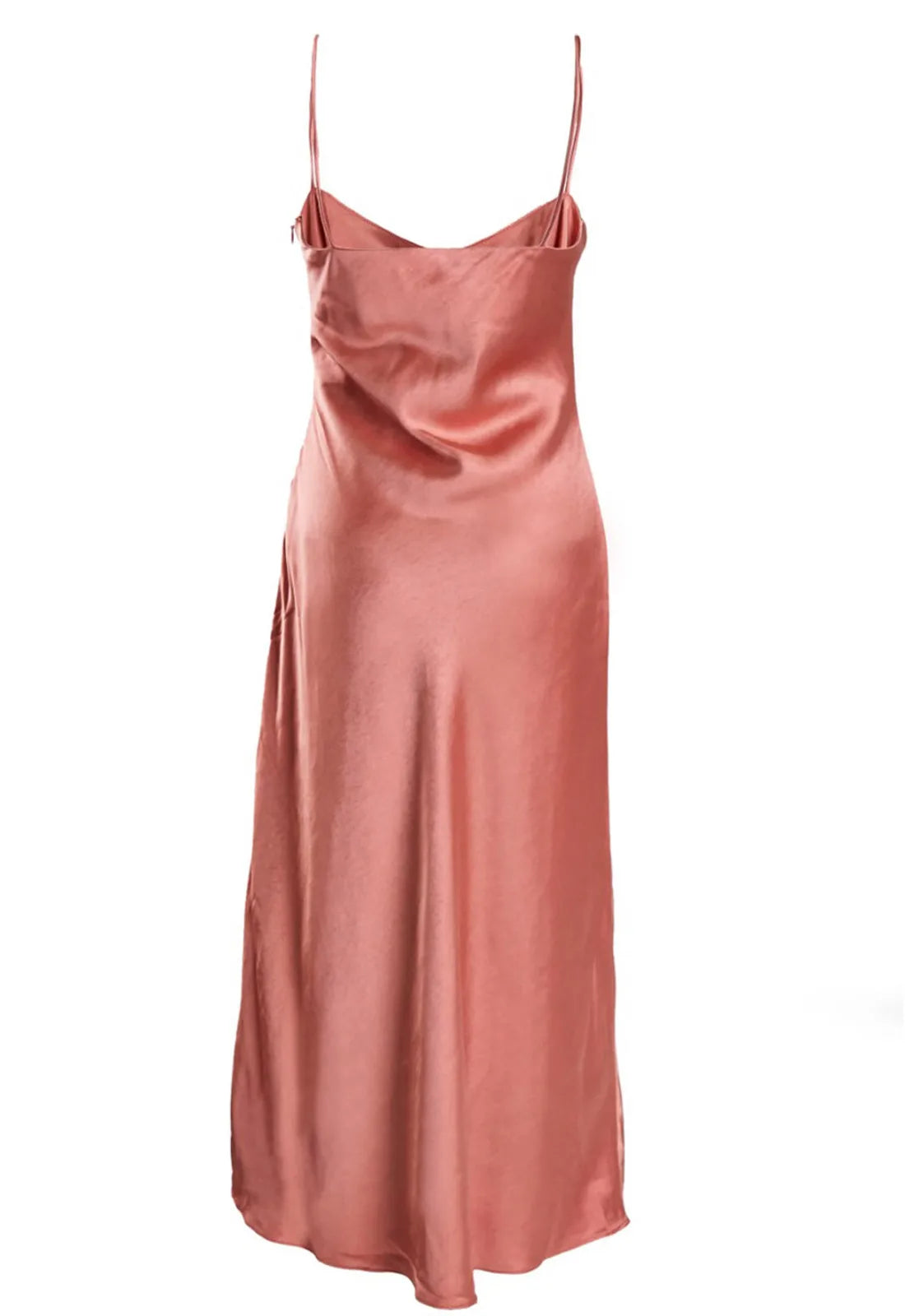 True Decadence Delphine Dusty Peach Midi Slip Dress