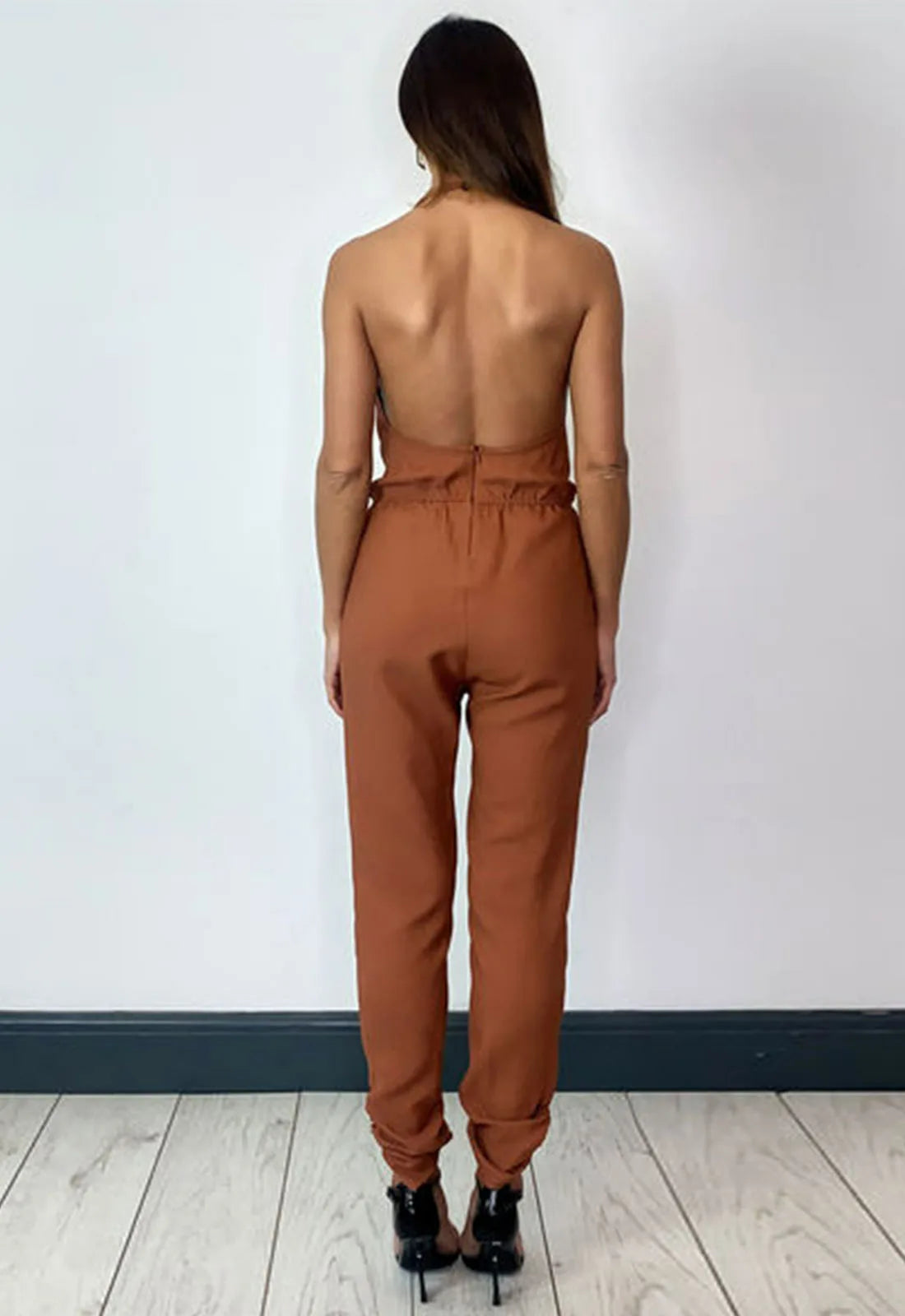 Lady Flare Brown Bella Jumpsuit-106386