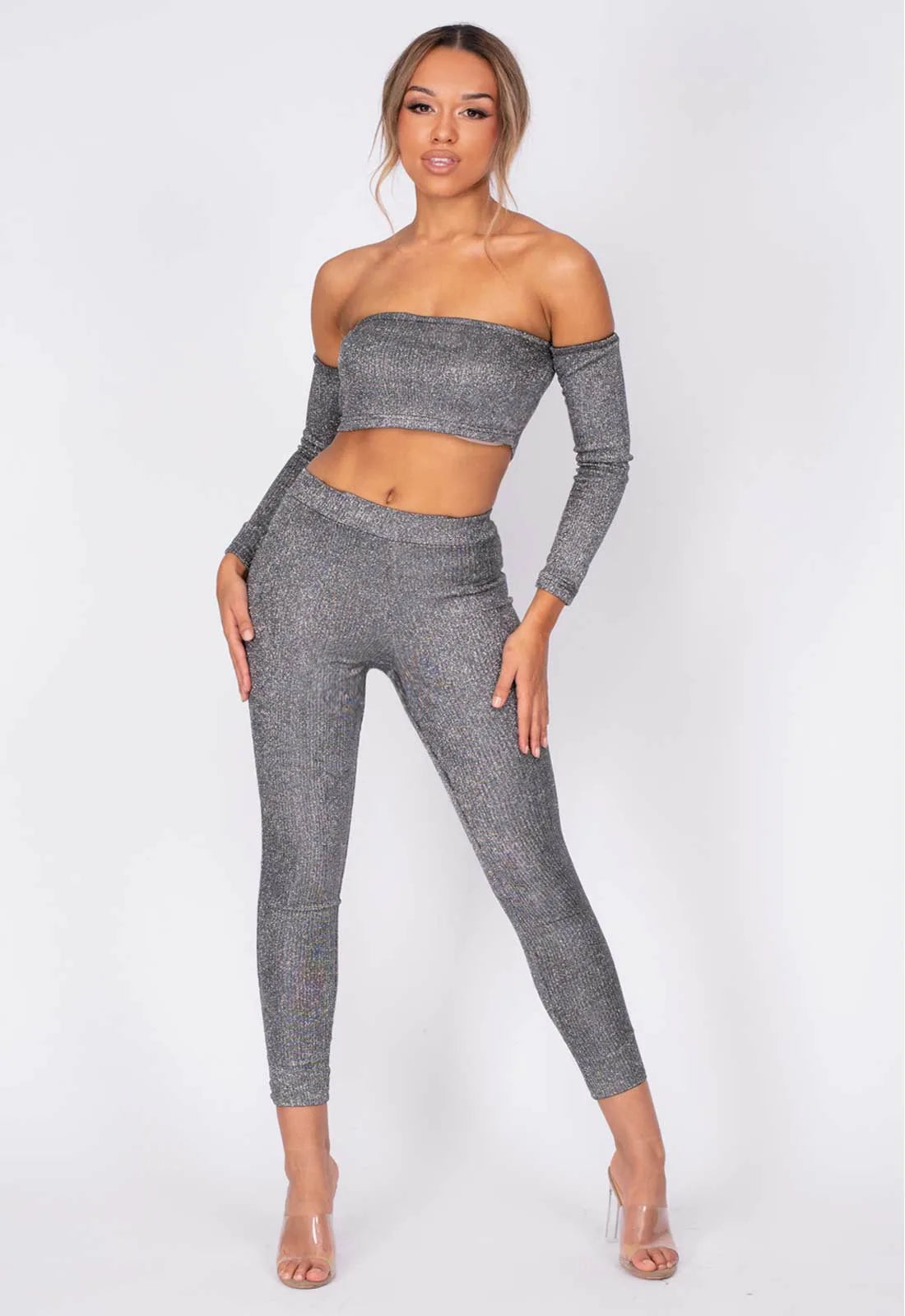 Nazz Collection Silver Havana Leggings Set-95210