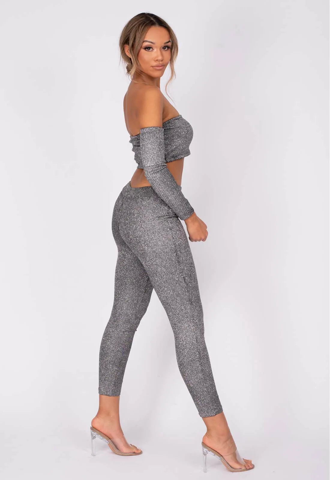 Nazz Collection Silver Havana Leggings Set-95211