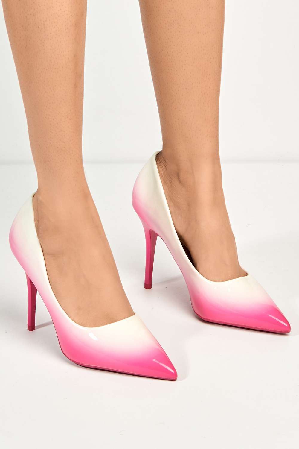Miss Diva Pink Dua Two Tone Pointed Toe Court Shoes