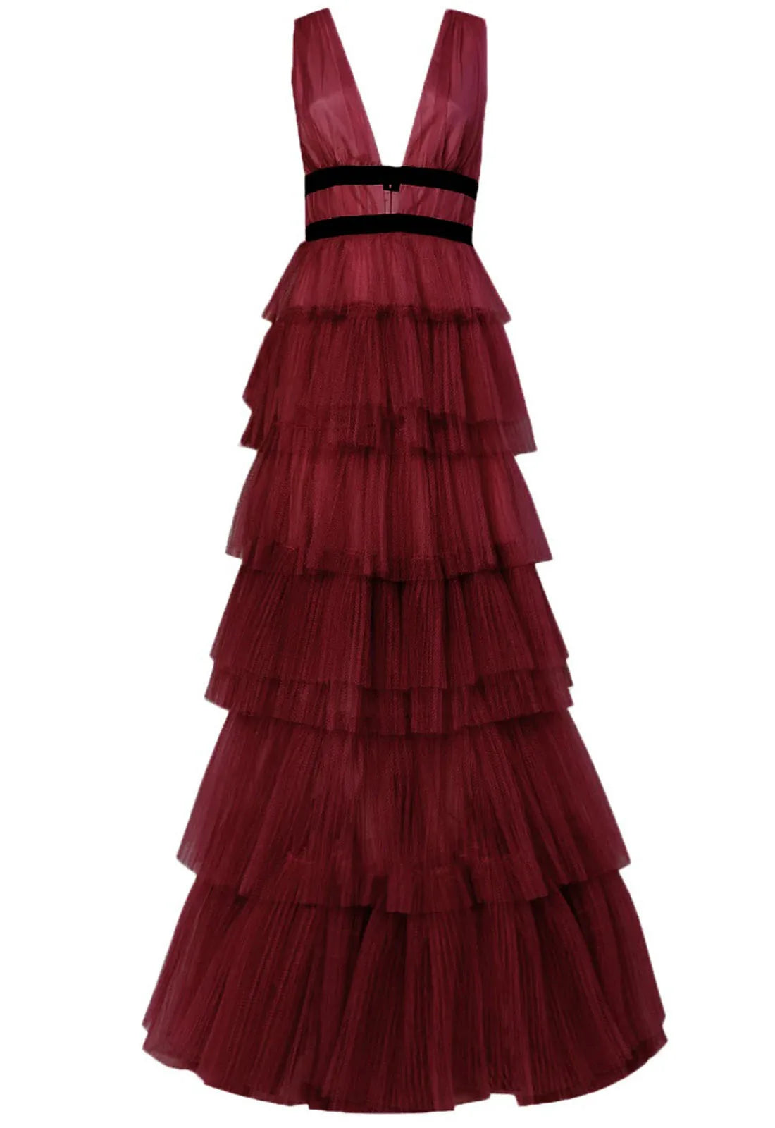 True Decadence Eliza Burgundy Maxi Dress