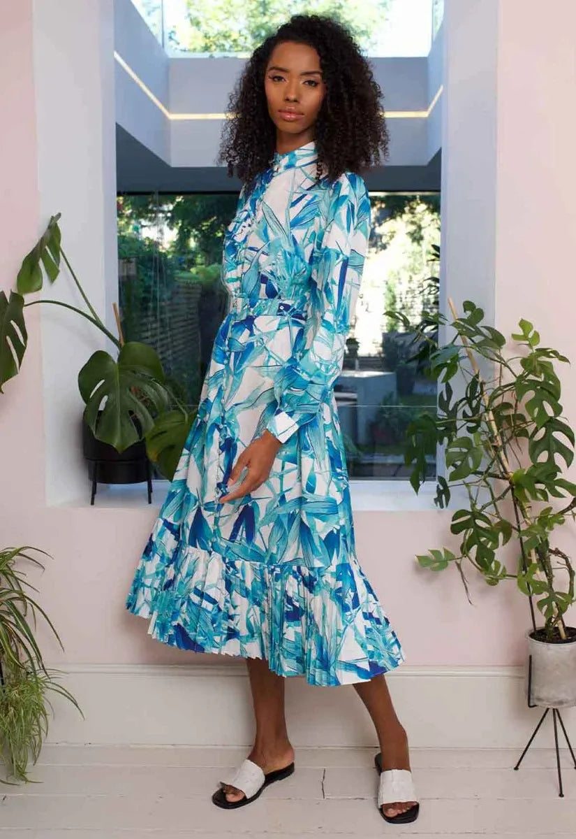 Raishma Studio Erin Blue Print Dress