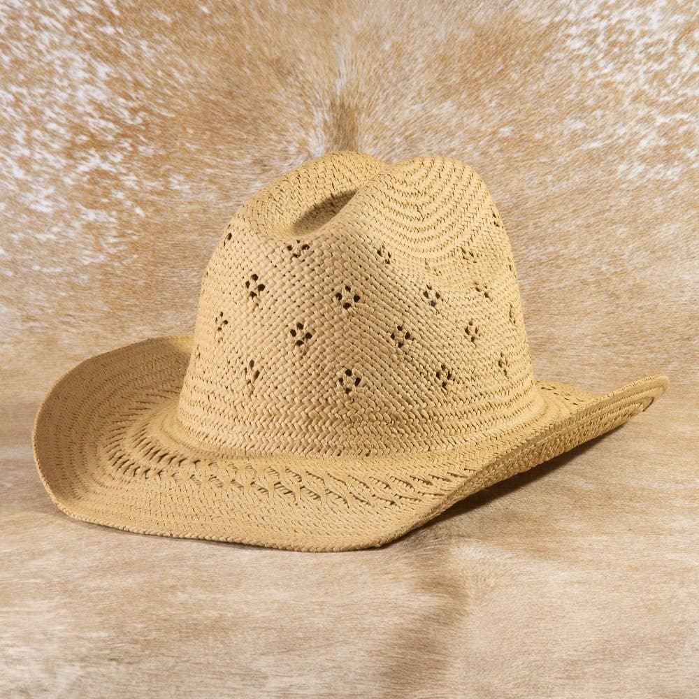 Weave Summer Straw Cowboy Hat: KA