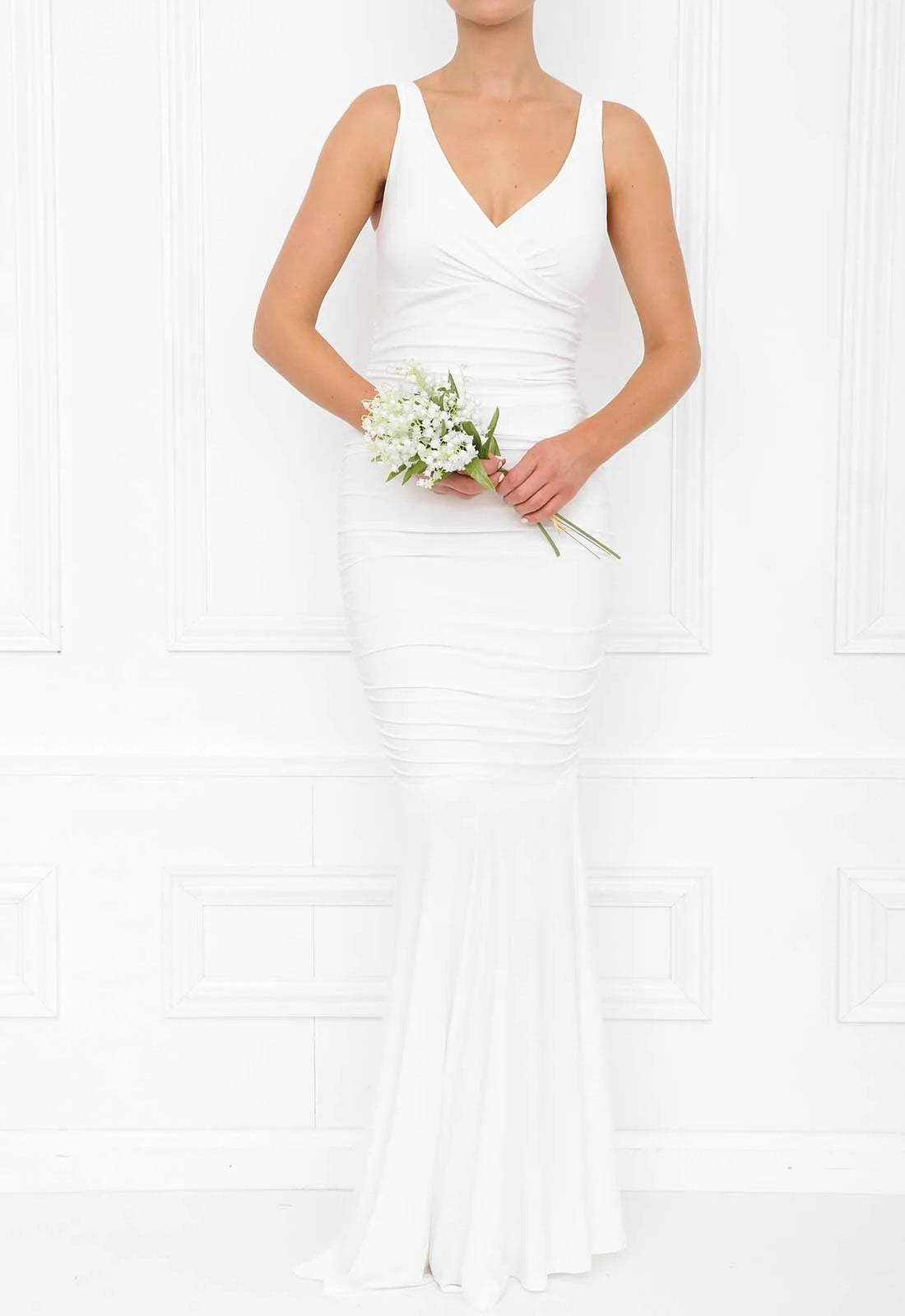 Honor Gold Gabby Maxi Dress in White-19806