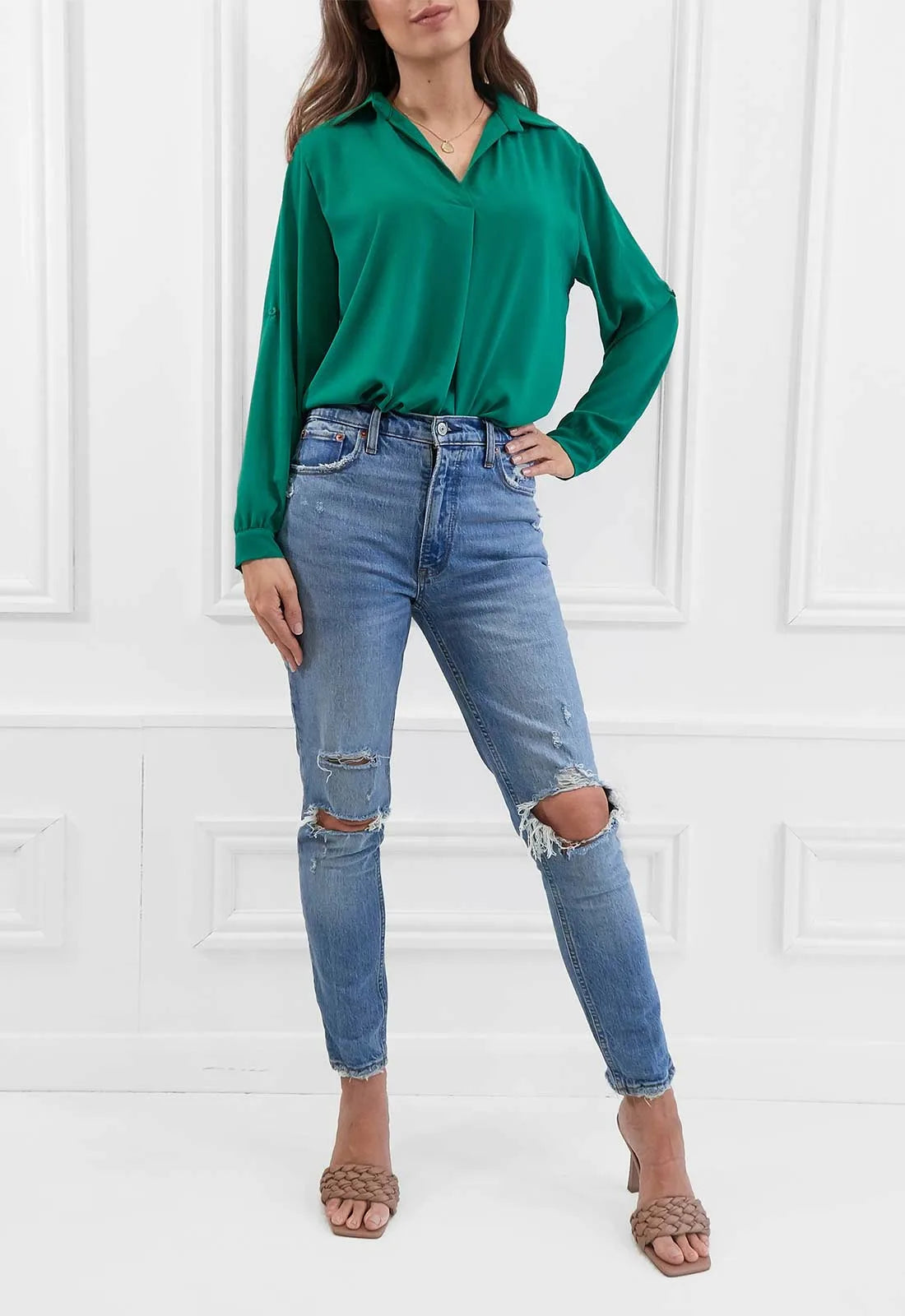 Honor Gold Green Geri Blouse-112460