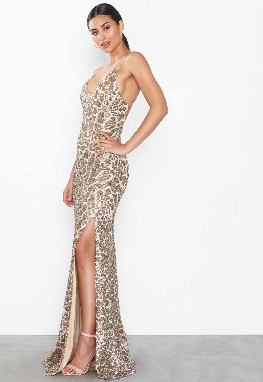 Honor Gold Gia Sparkle Sequin Maxi in Gold-60595