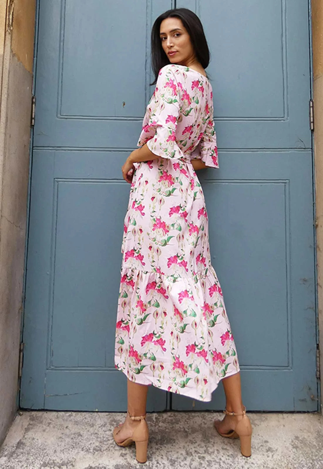 Raishma Studio Pink Grace Print Dress-115661