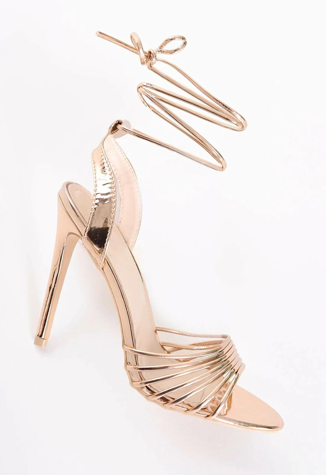 True Decadence Rose Gold Metallic Heels-110252