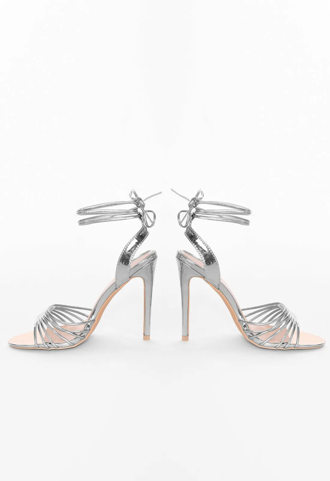 True Decadence Silver Metallic Heels-110261