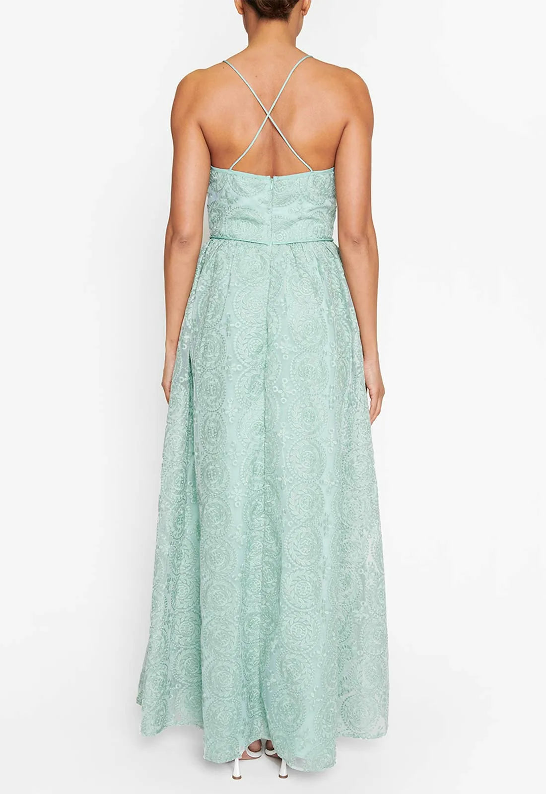 True Decadence Green Plunge Maxi Dress-110753