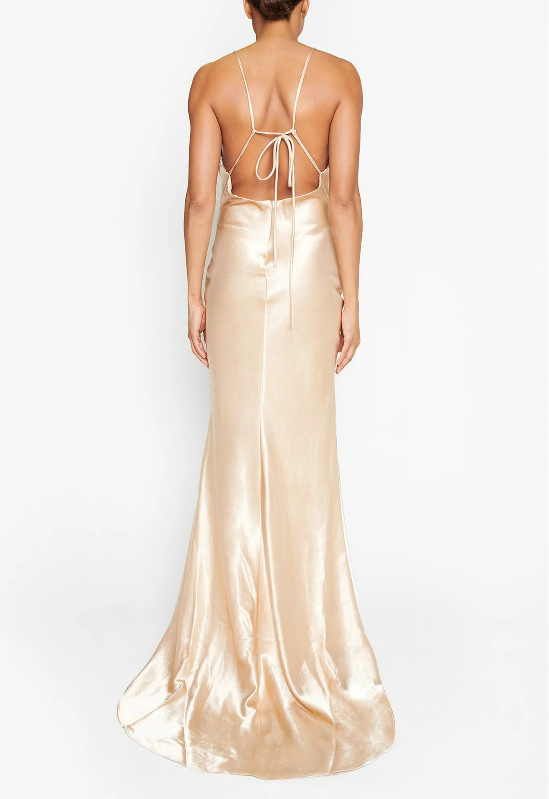 True Decadence Champagne Satin Slip Maxi Dress-109840