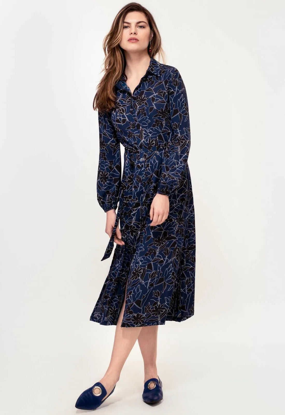 Hide The Label Navy Acacia Midi Dress-0