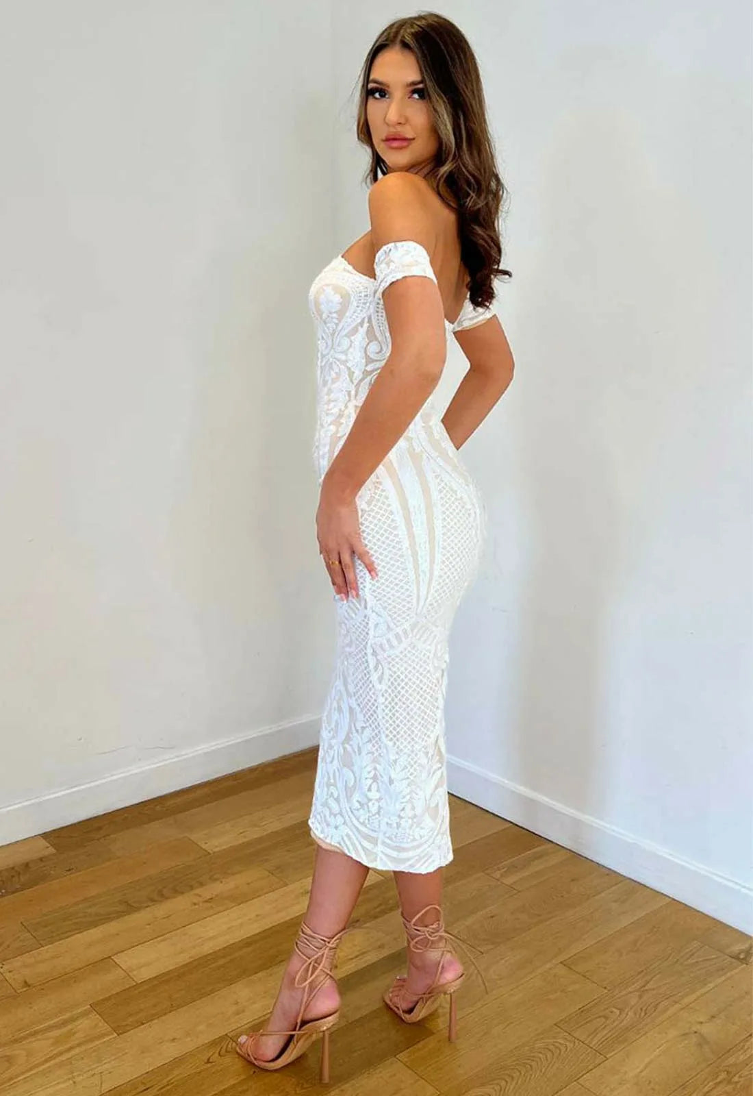 Nazz Collection White Kristal Cocktail Dress