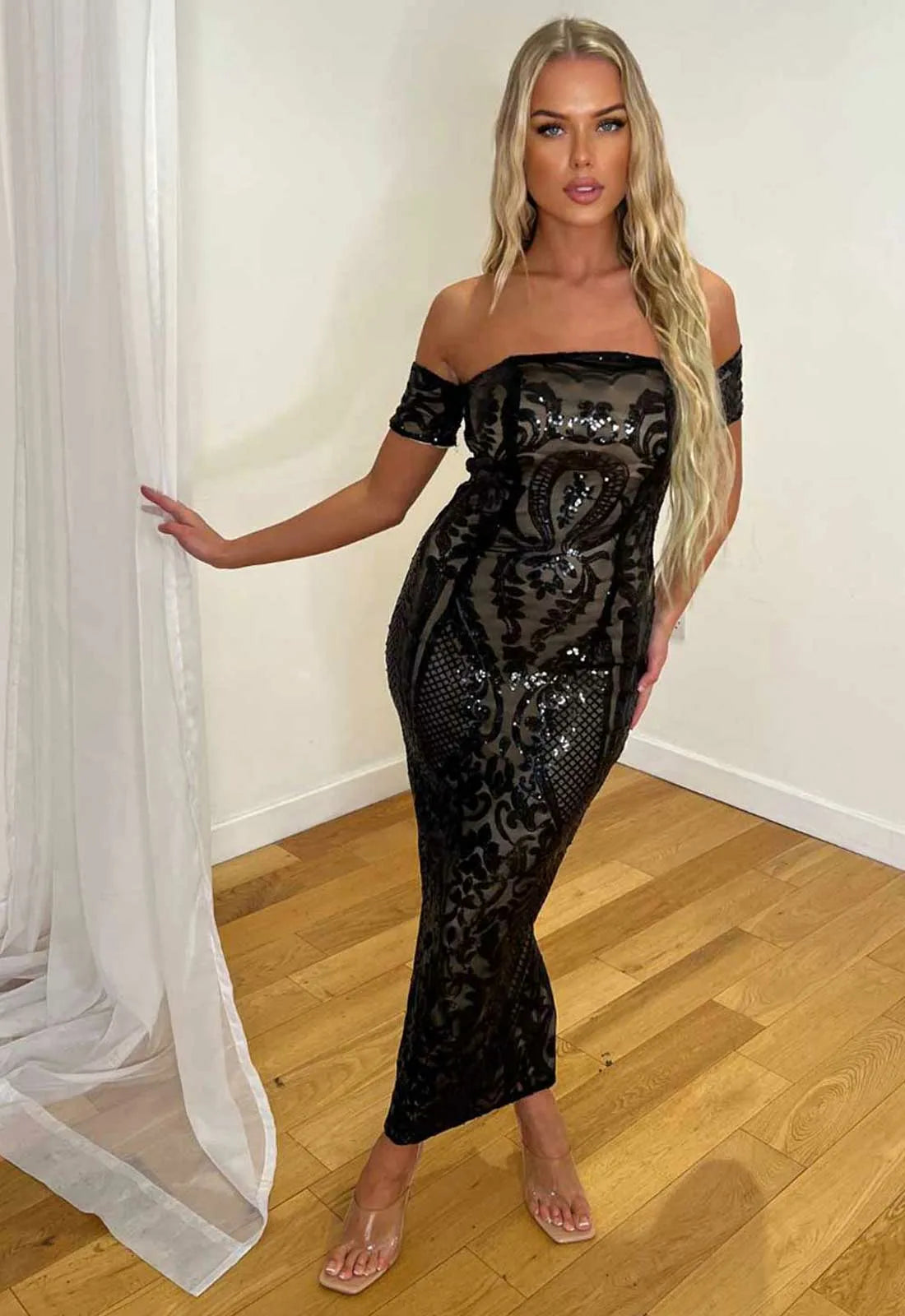 Nazz Collection Black Kristal Cocktail Dress-0