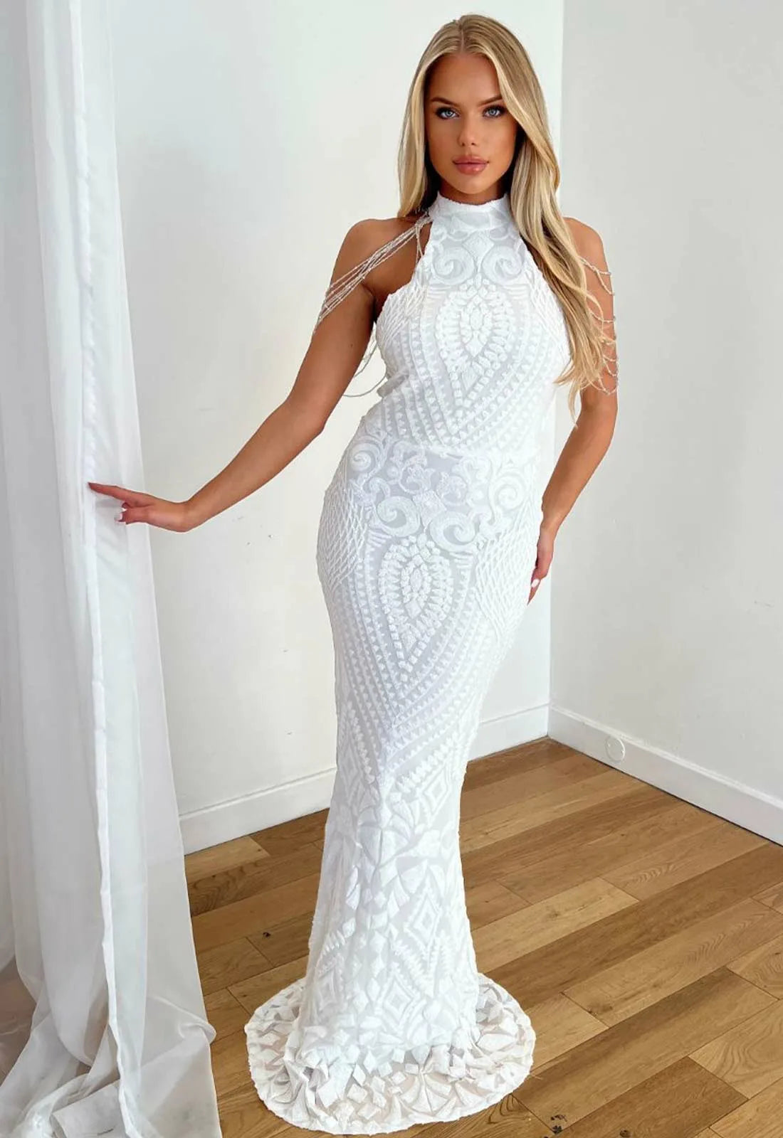 Nazz Collection White Starstruck Maxi Dress-0