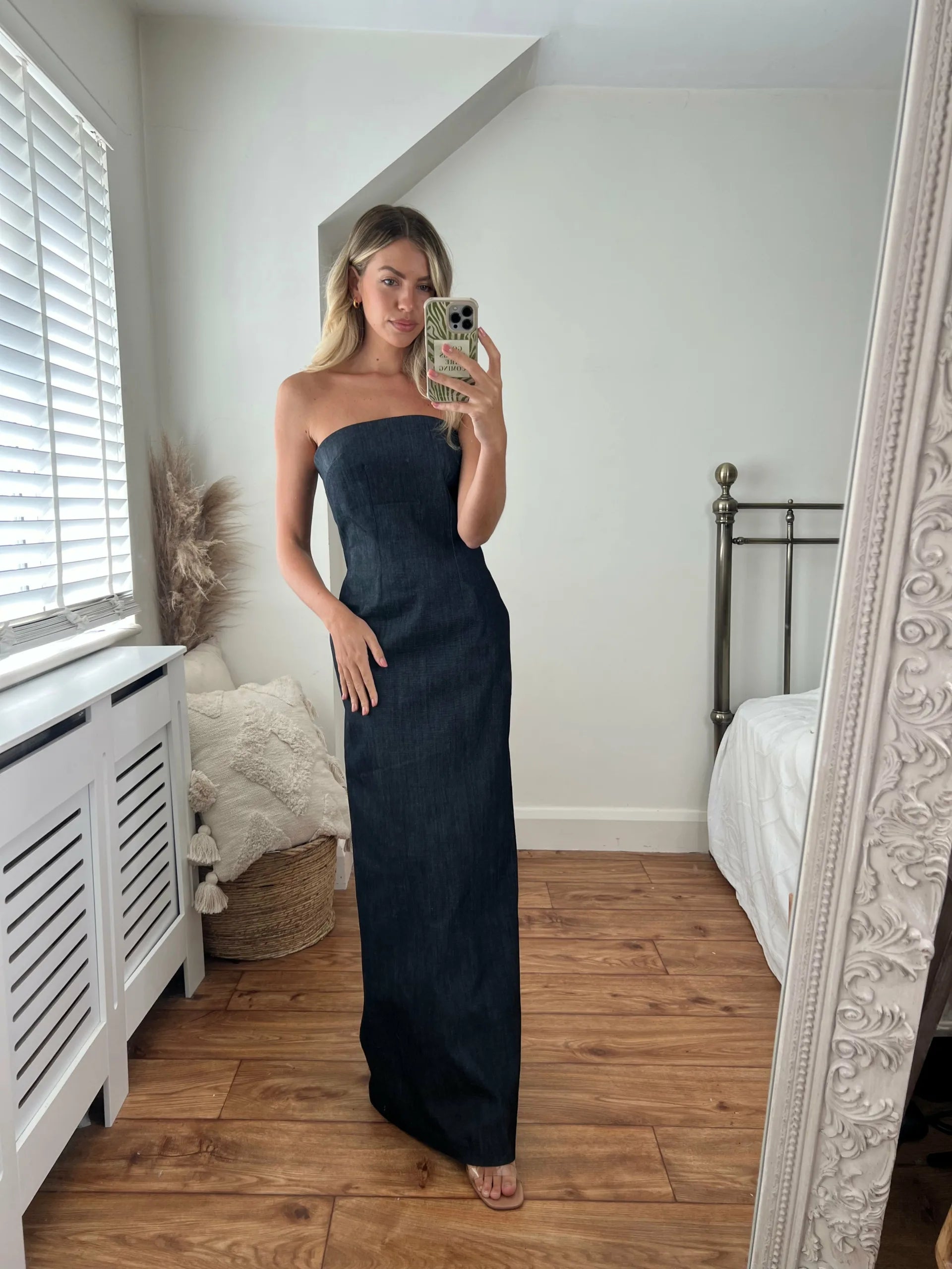 Josh And Nicol Sofia Denim Maxi Bodycon Dress