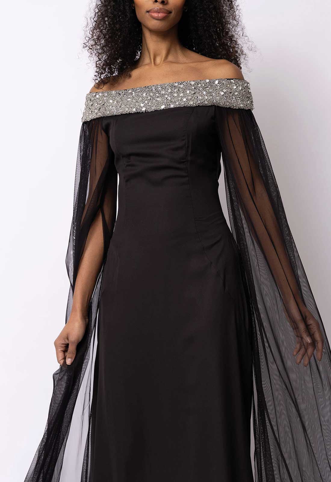 Raishma Couture Black Isabella Maxi Dress