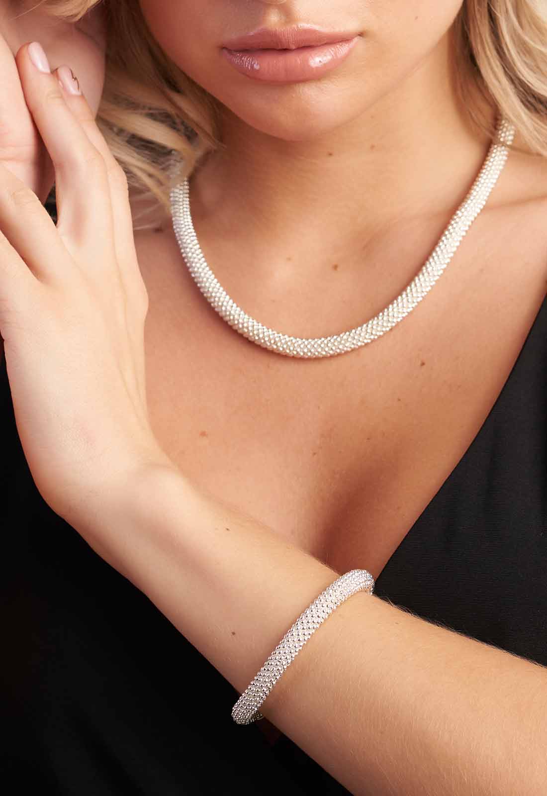 Always Chic Silver Snow Slice Necklace-91643