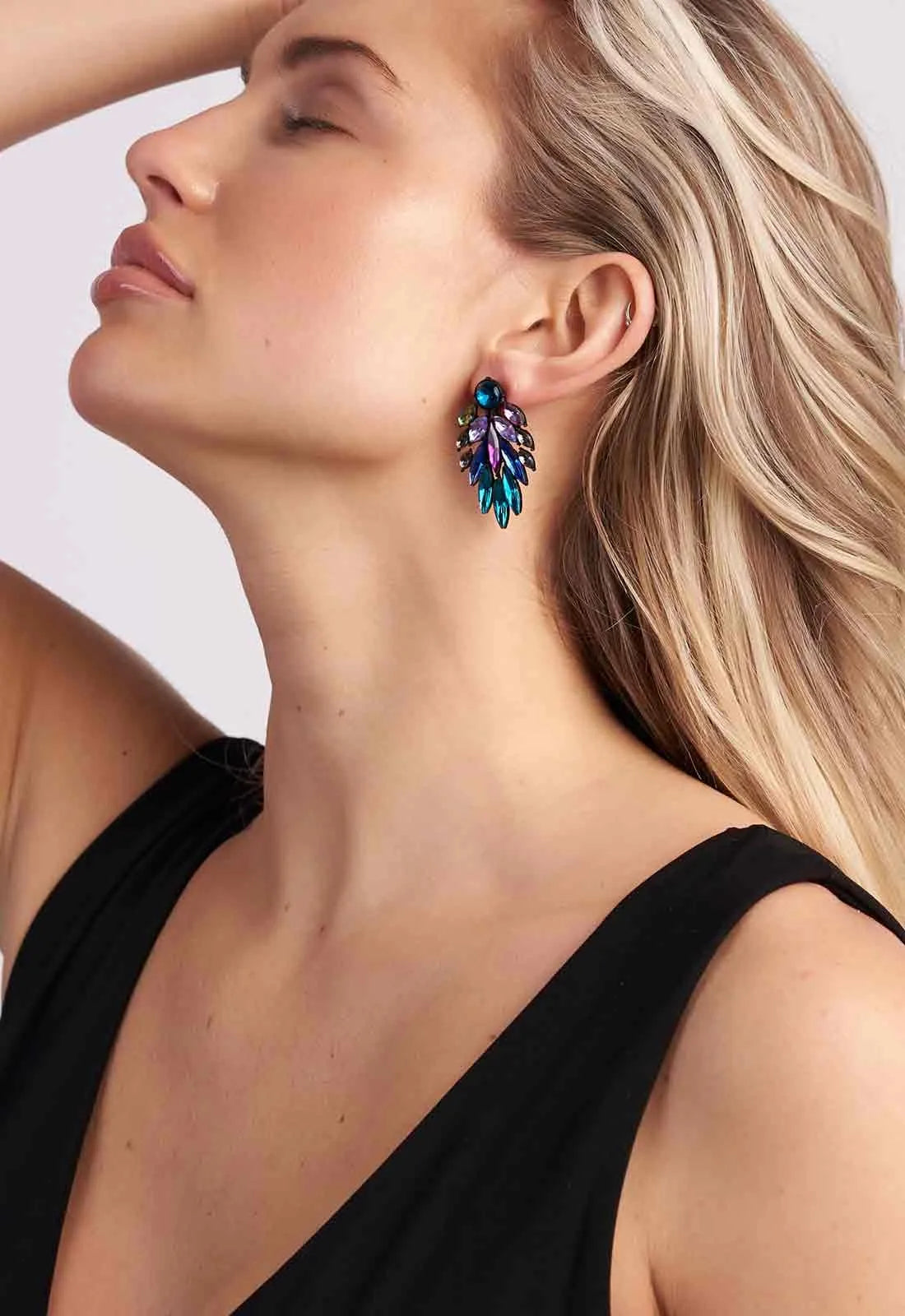 Always Chic Leaf Multi Coloured Earrings