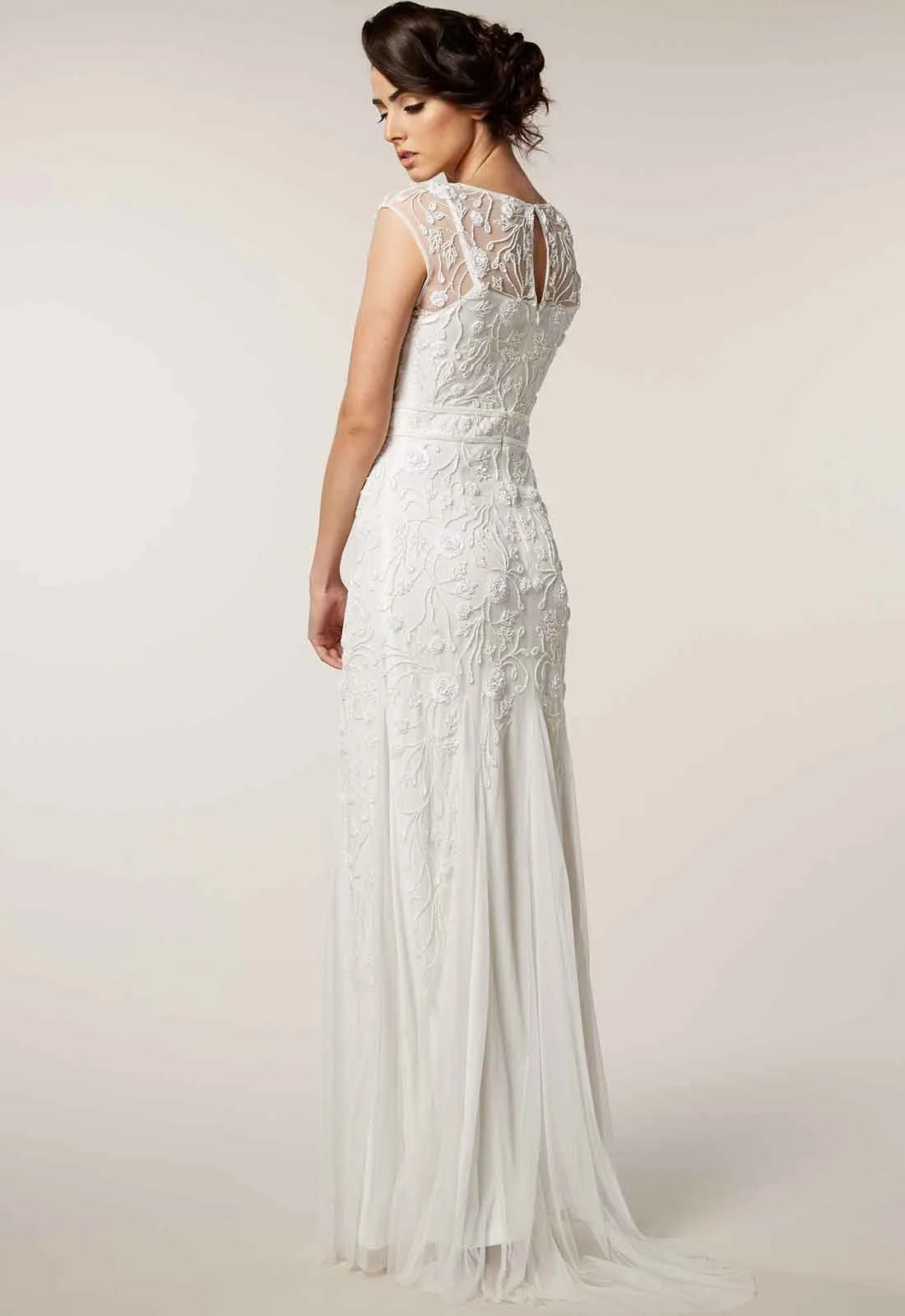 Raishma Beaded Gown in Ivory-19304