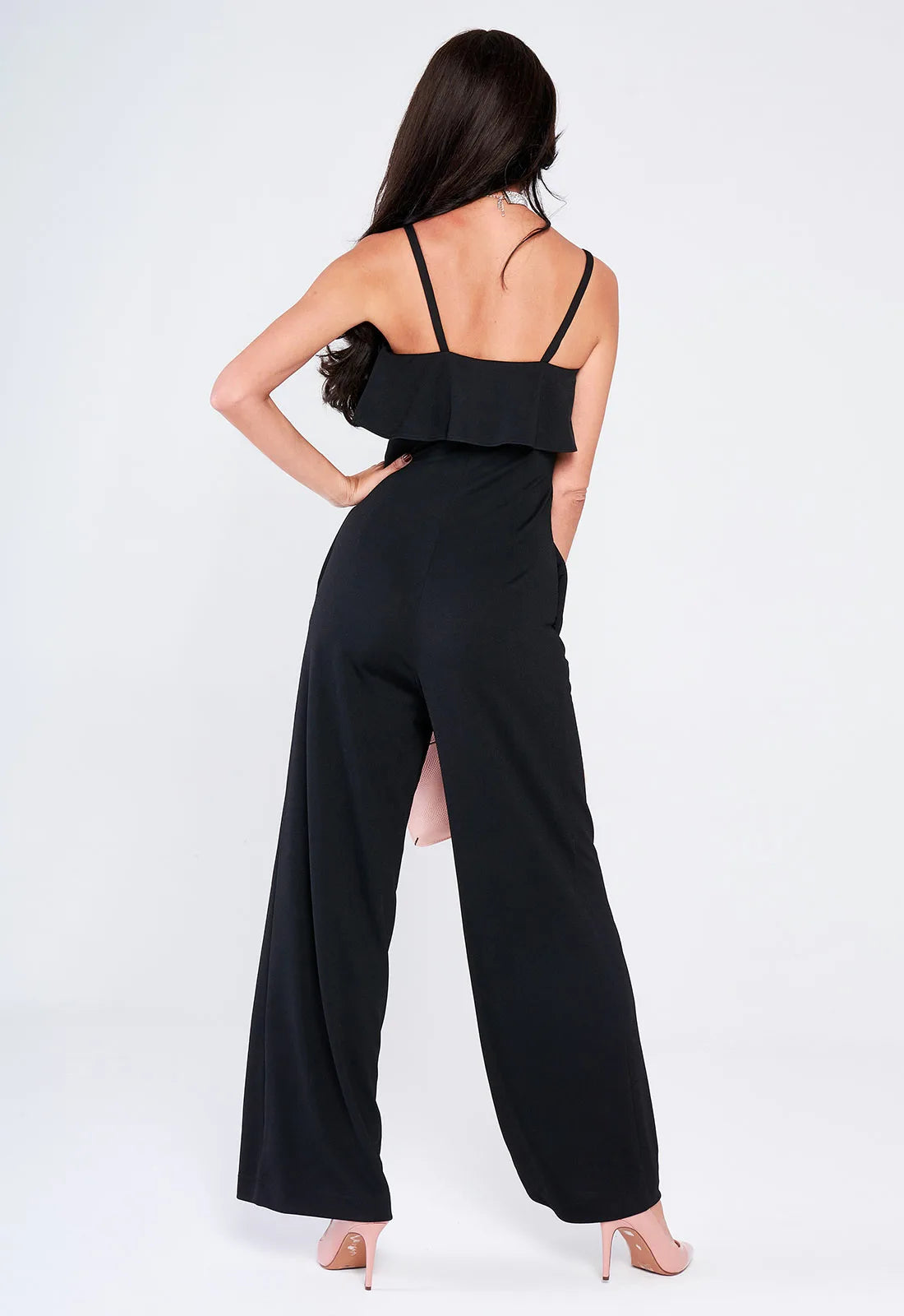 Lady Flare Black Frill Jumpsuit-106898