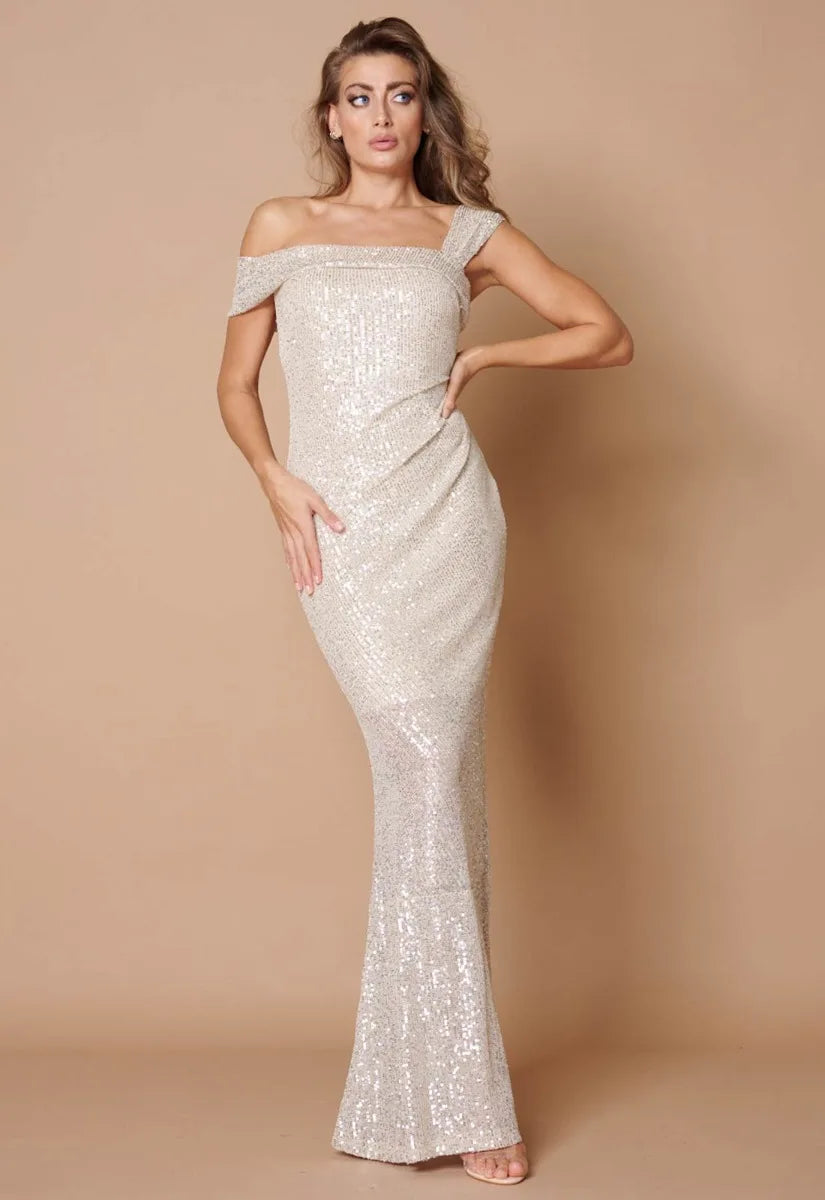 Little Black Dress Champagne Gabrielle Maxi Dress