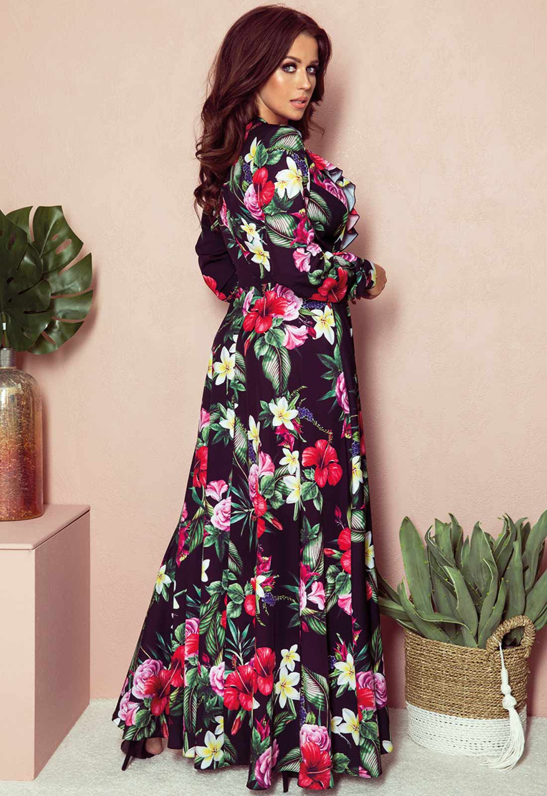 LBD Exclusive Multi Rose Maxi Print Dress-97610