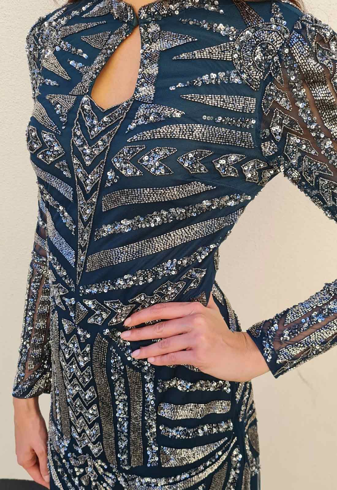 Raishma Couture Green Maeve Embellished Maxi Dress-112590