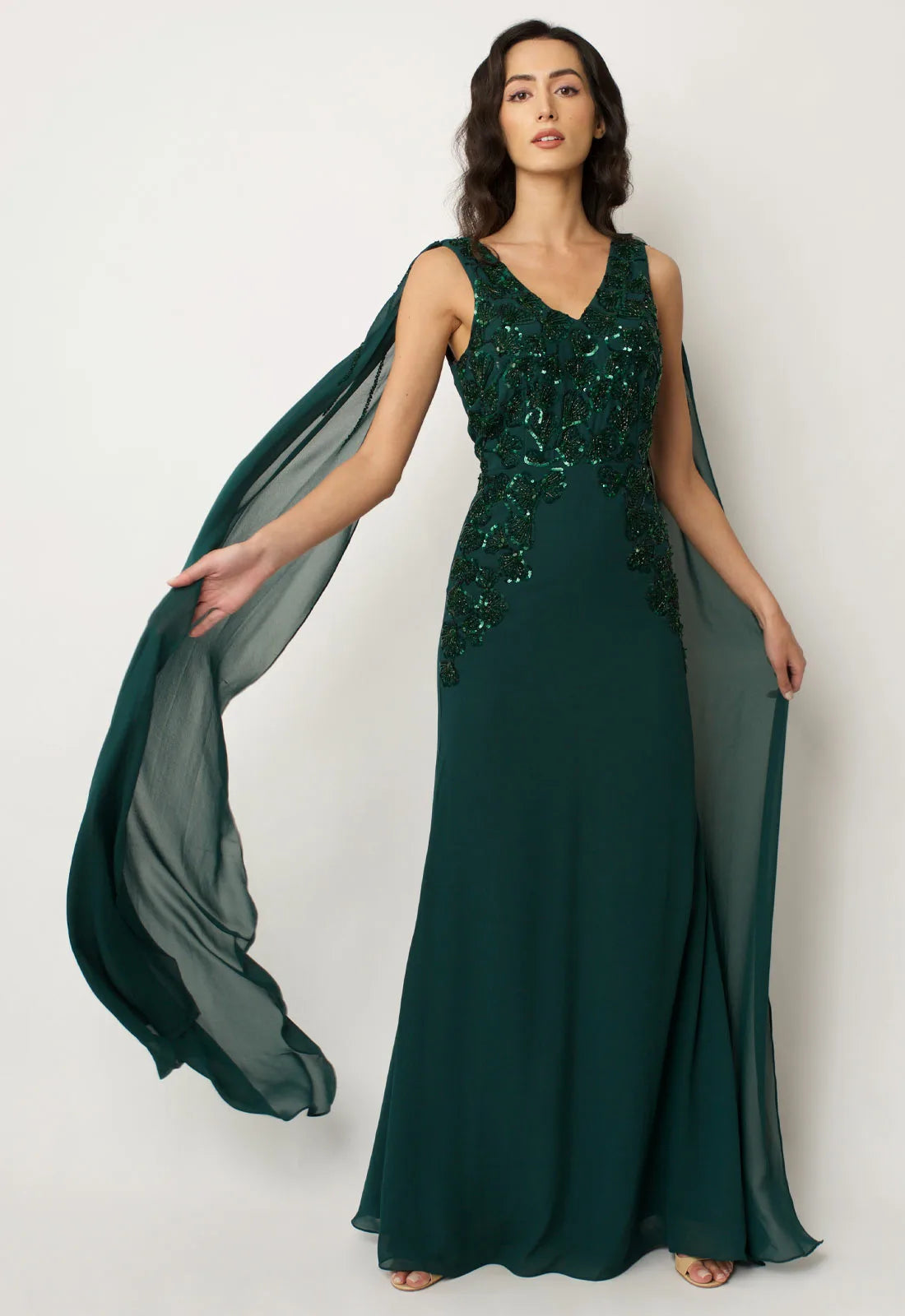 Raishma Green Magnolia Maxi Dress-0