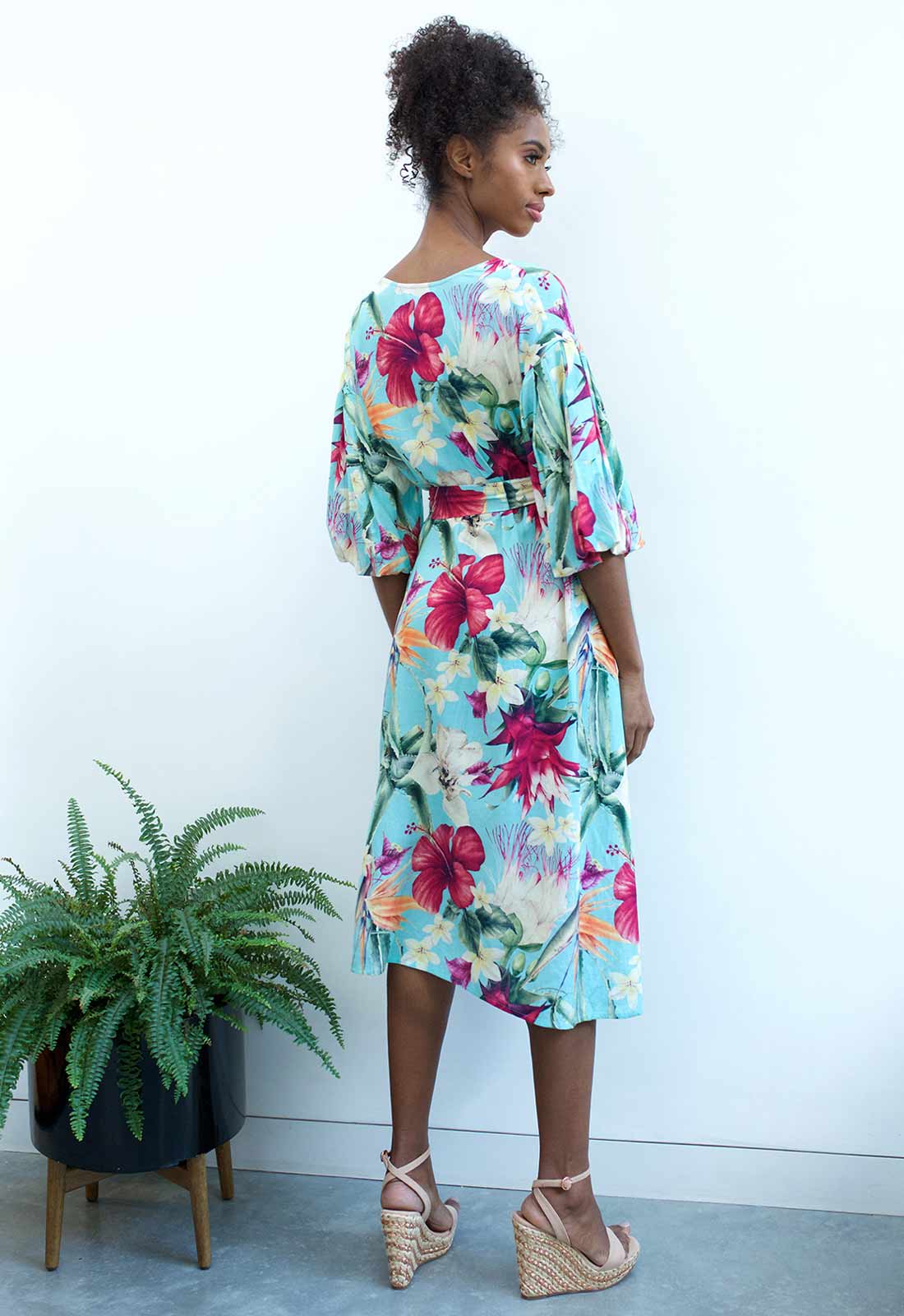 Raishma Studio Blue Maisie Floral Midi Dress-112212