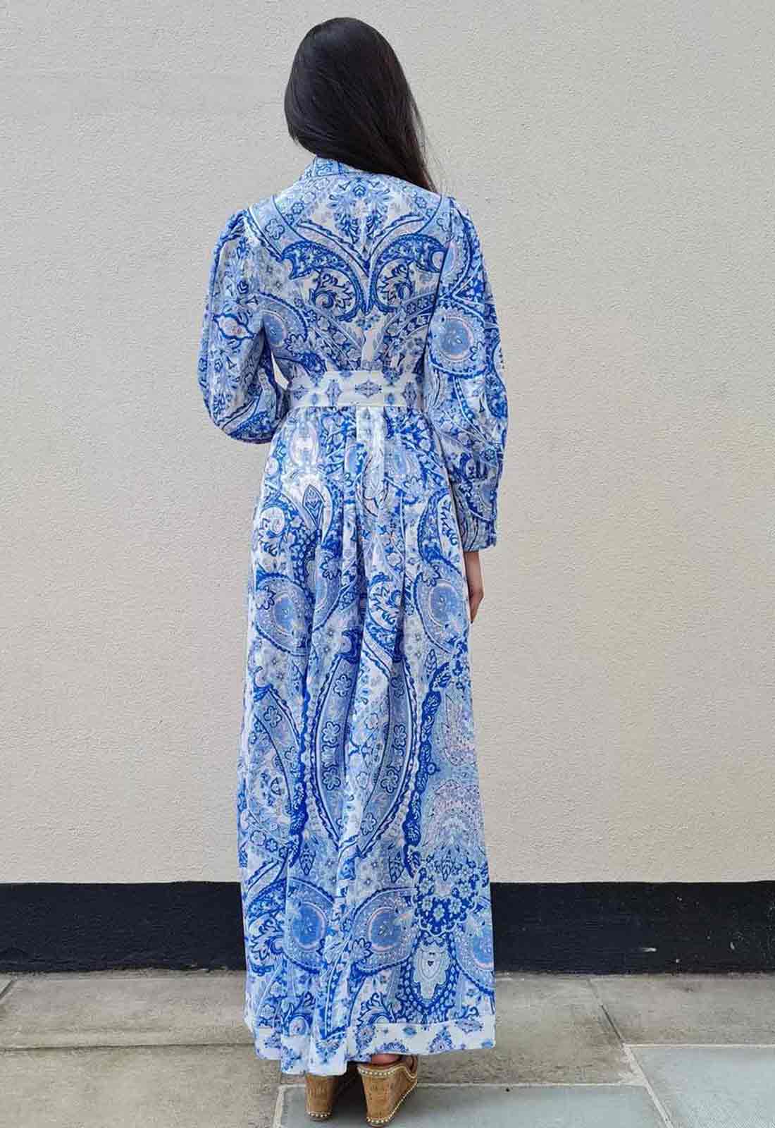 Raishma Studio Blue Maya Print Dress-99085