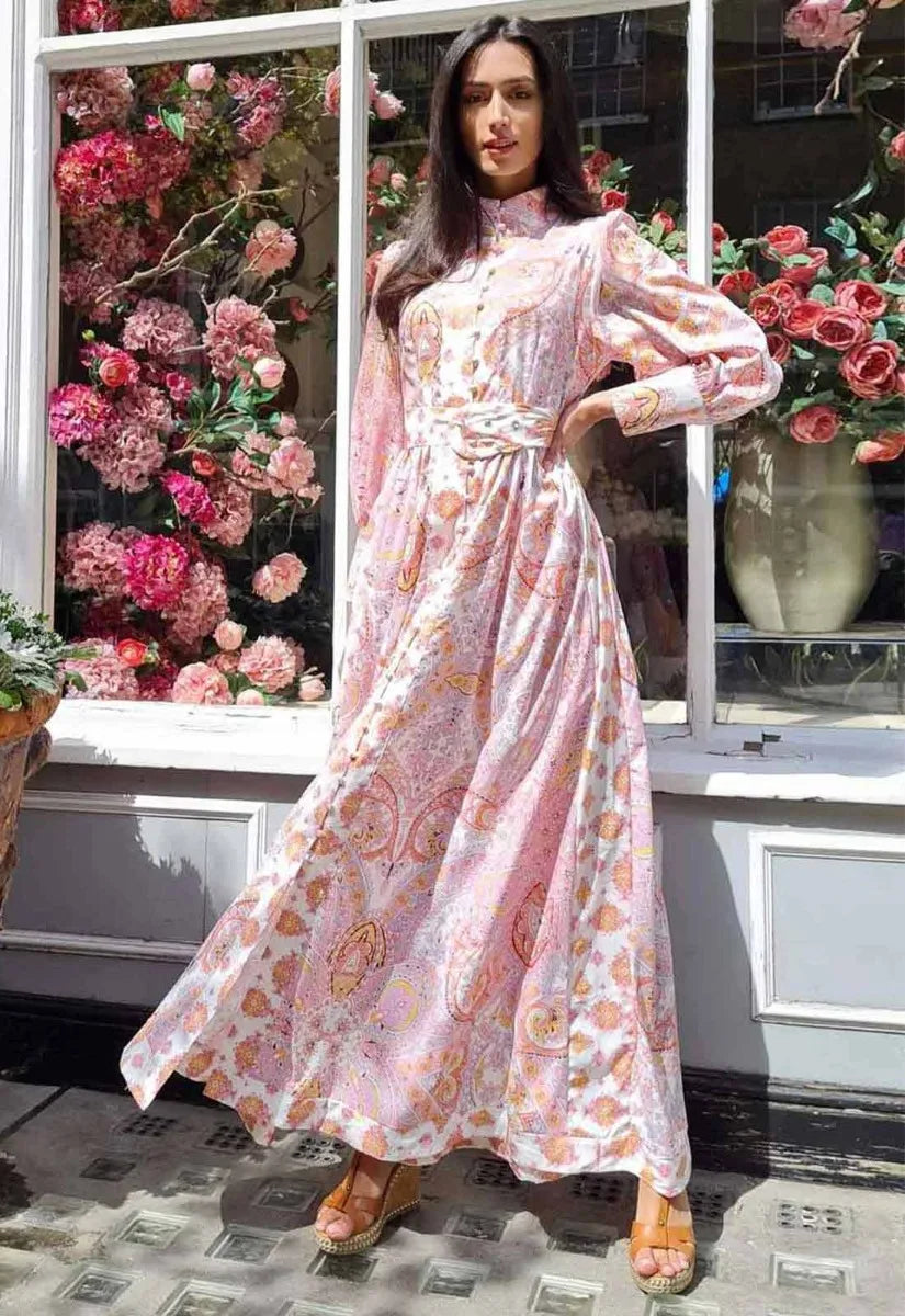Raishma Studio Pink Maya Print Dress