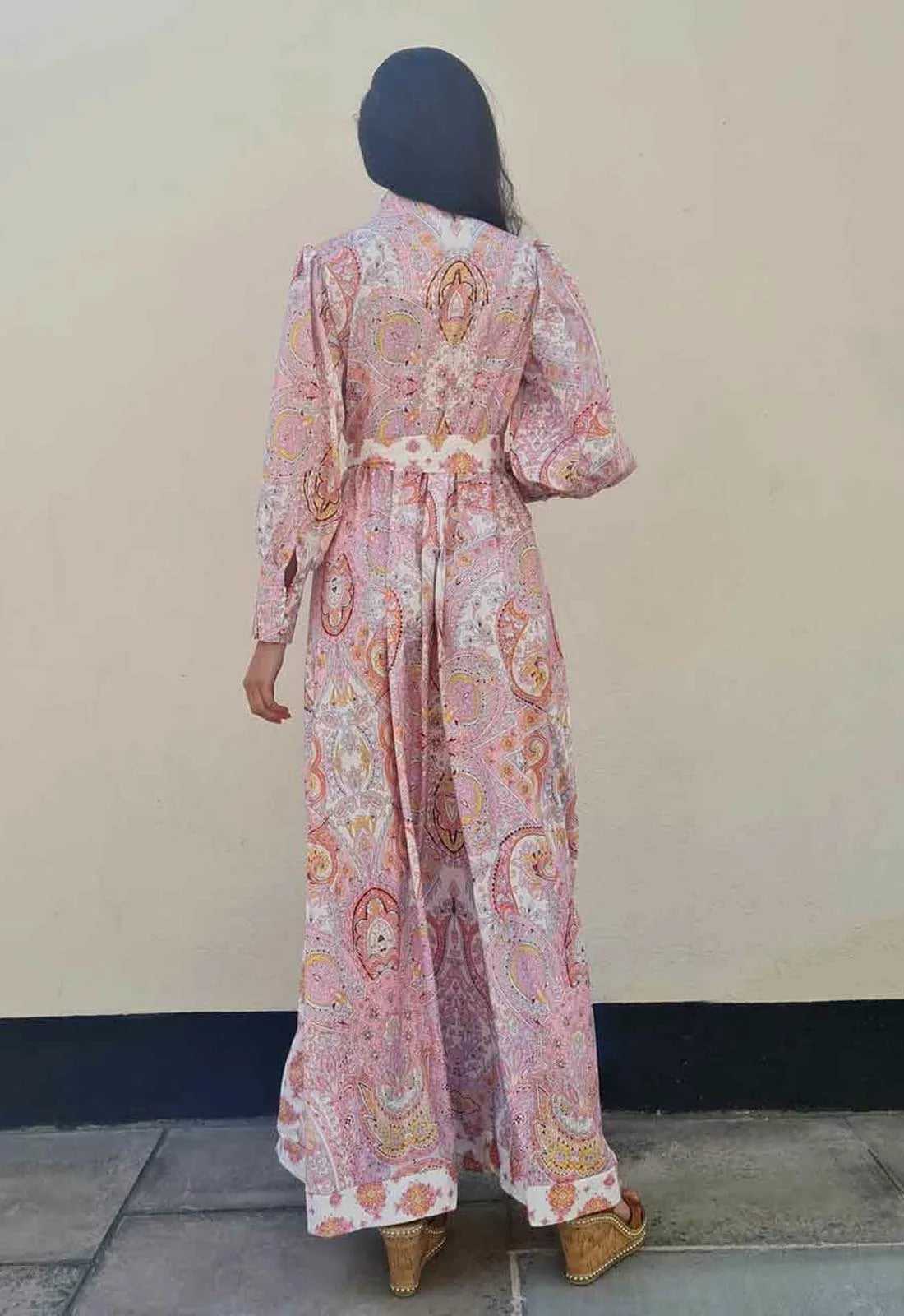 Raishma Studio Pink Maya Print Dress-99079