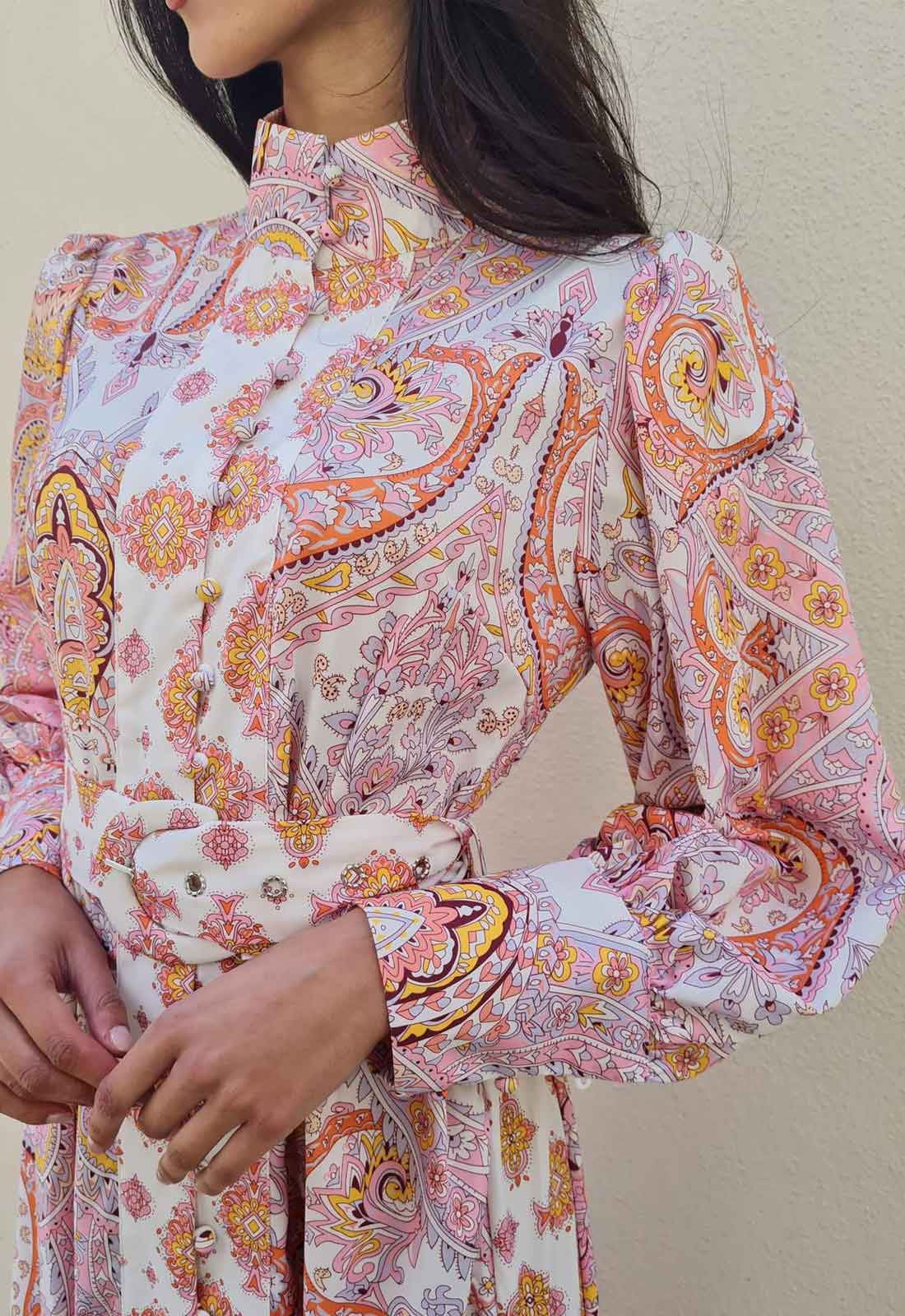 Raishma Studio Pink Maya Print Dress-99076