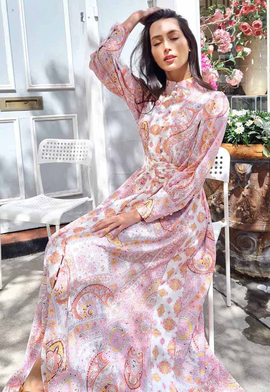 Raishma Studio Pink Maya Print Dress-101041