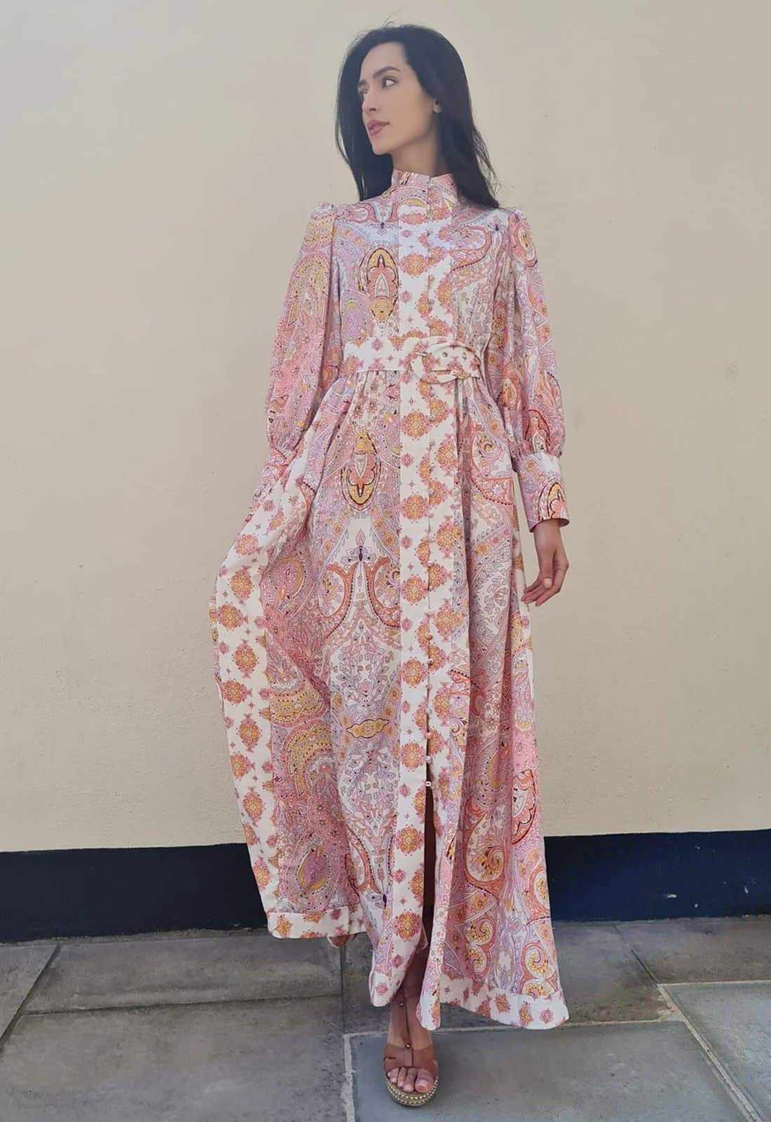 Raishma Studio Pink Maya Print Dress-99077