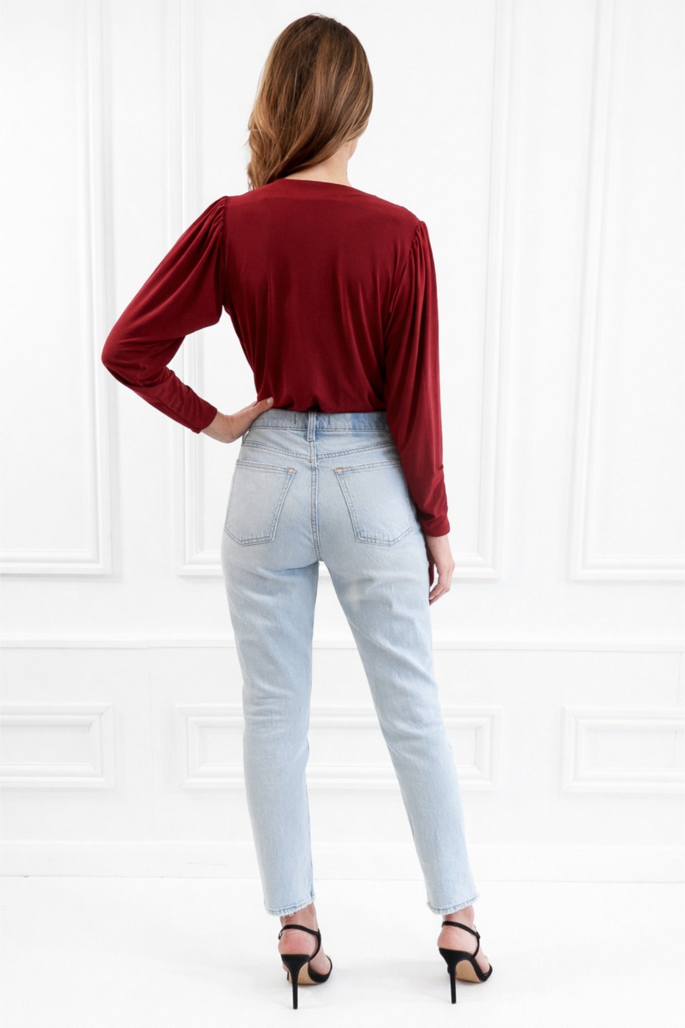 Honor Gold Dasha Berry Bodysuit With Long Sleeves