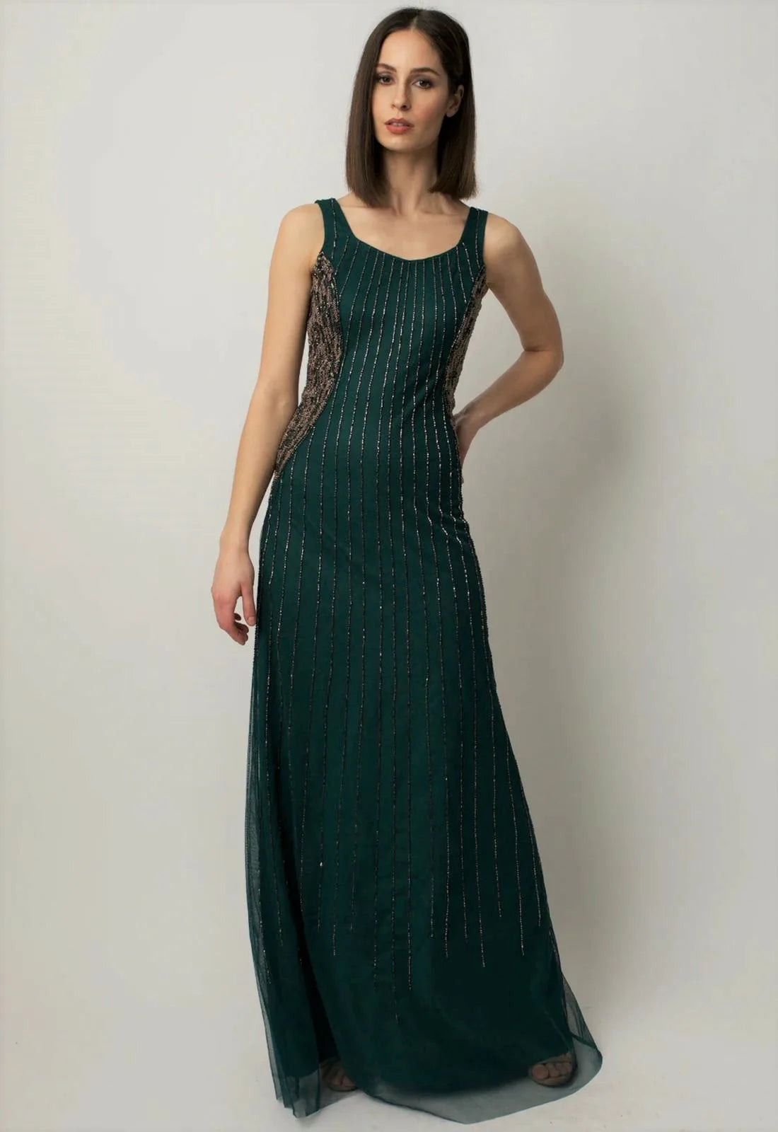 Raishma Green Melony Cape Gown-79738