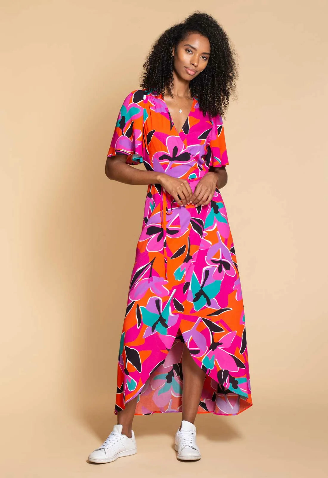 Hide the Label Pink Rosa Print Maxi Dress-0