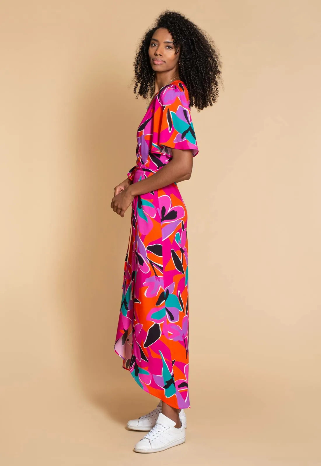 Hide the Label Pink Rosa Print Maxi Dress-114540