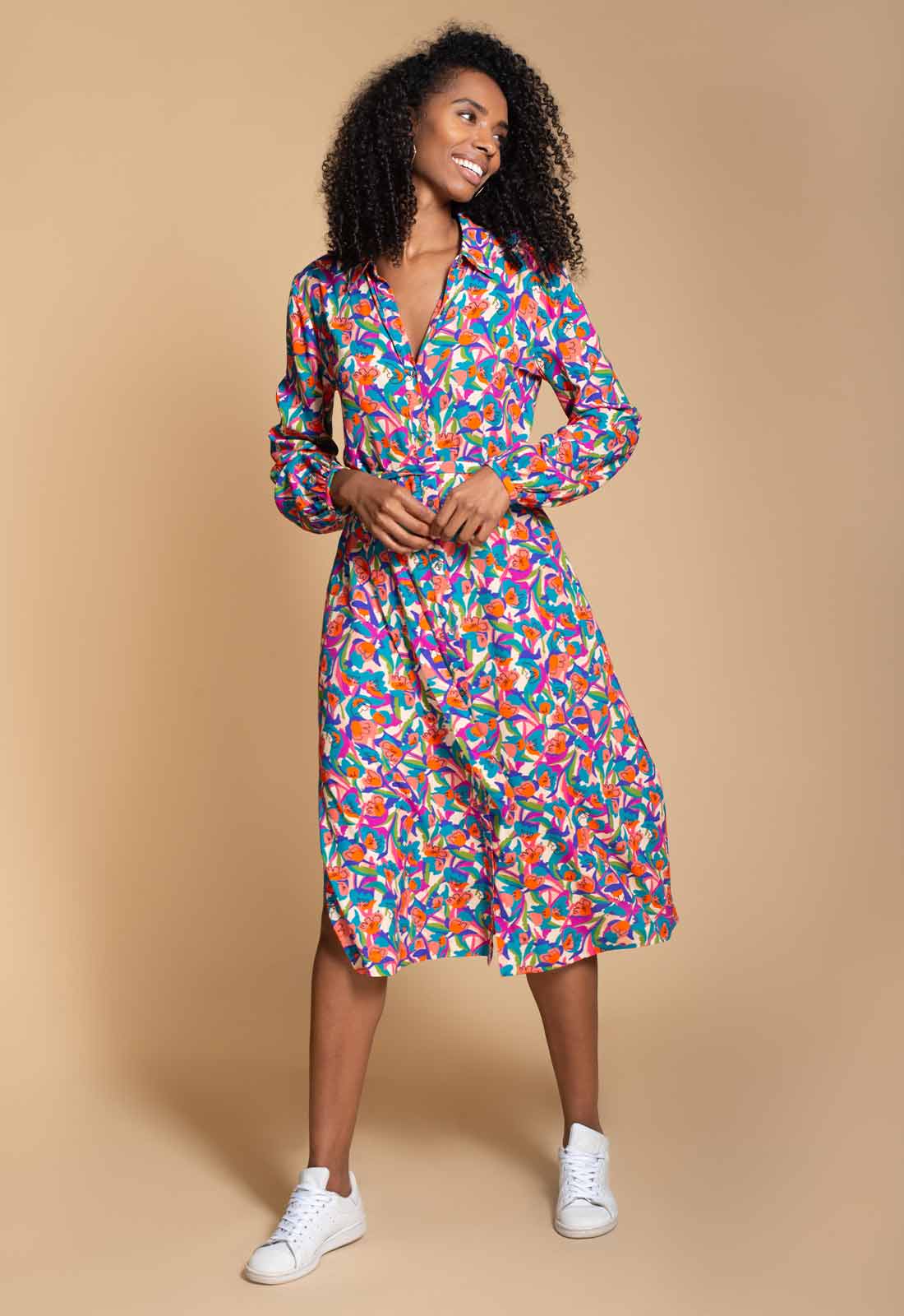 Hide The Label Pink Acacia Print Midi Dress-114624