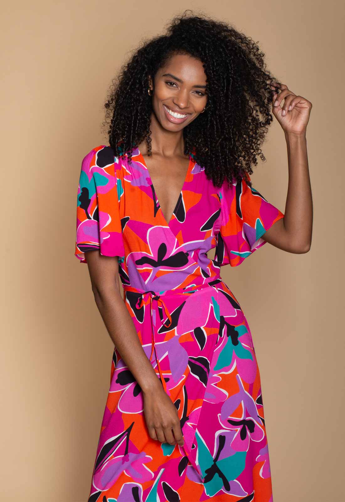 Hide the Label Pink Rosa Print Maxi Dress-114538