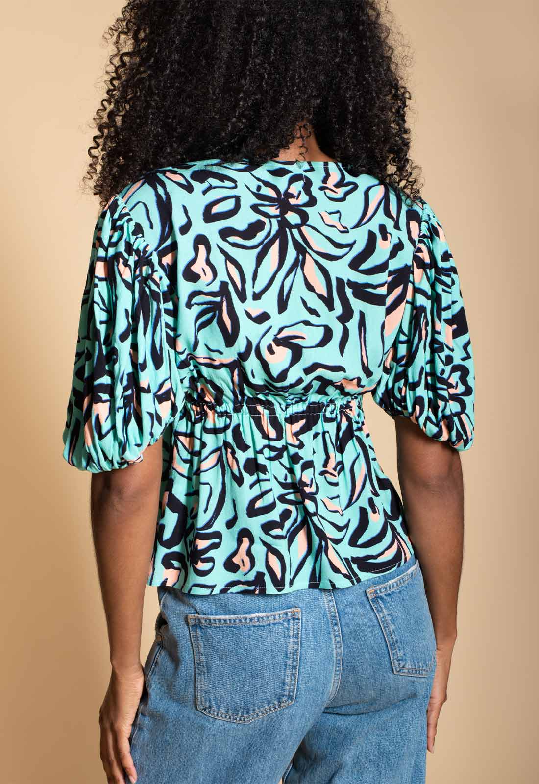 Hide The Label Blue Iris Print Top-114609